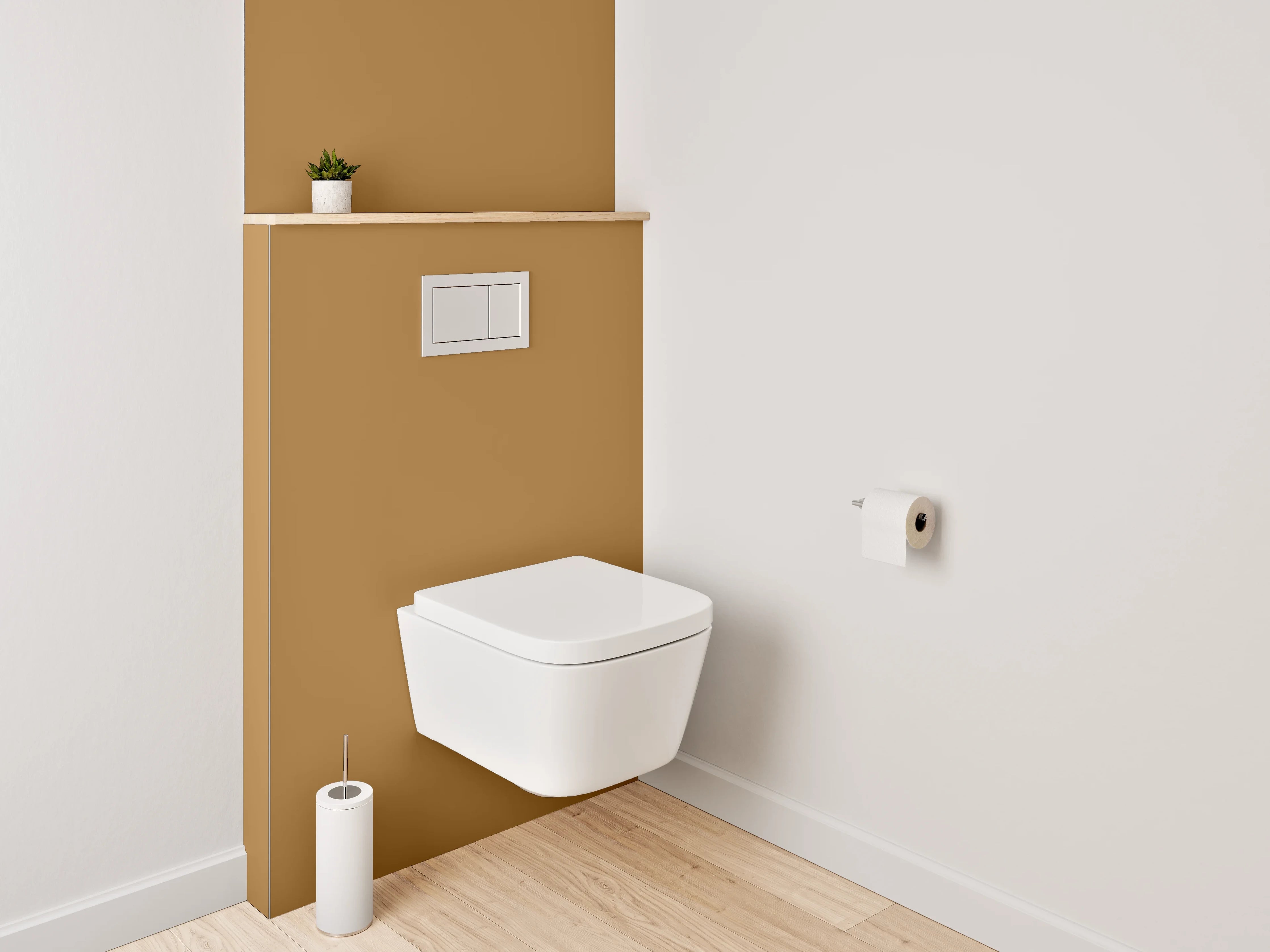 WC-Rückwand - RAL 8001 Ockerbraun