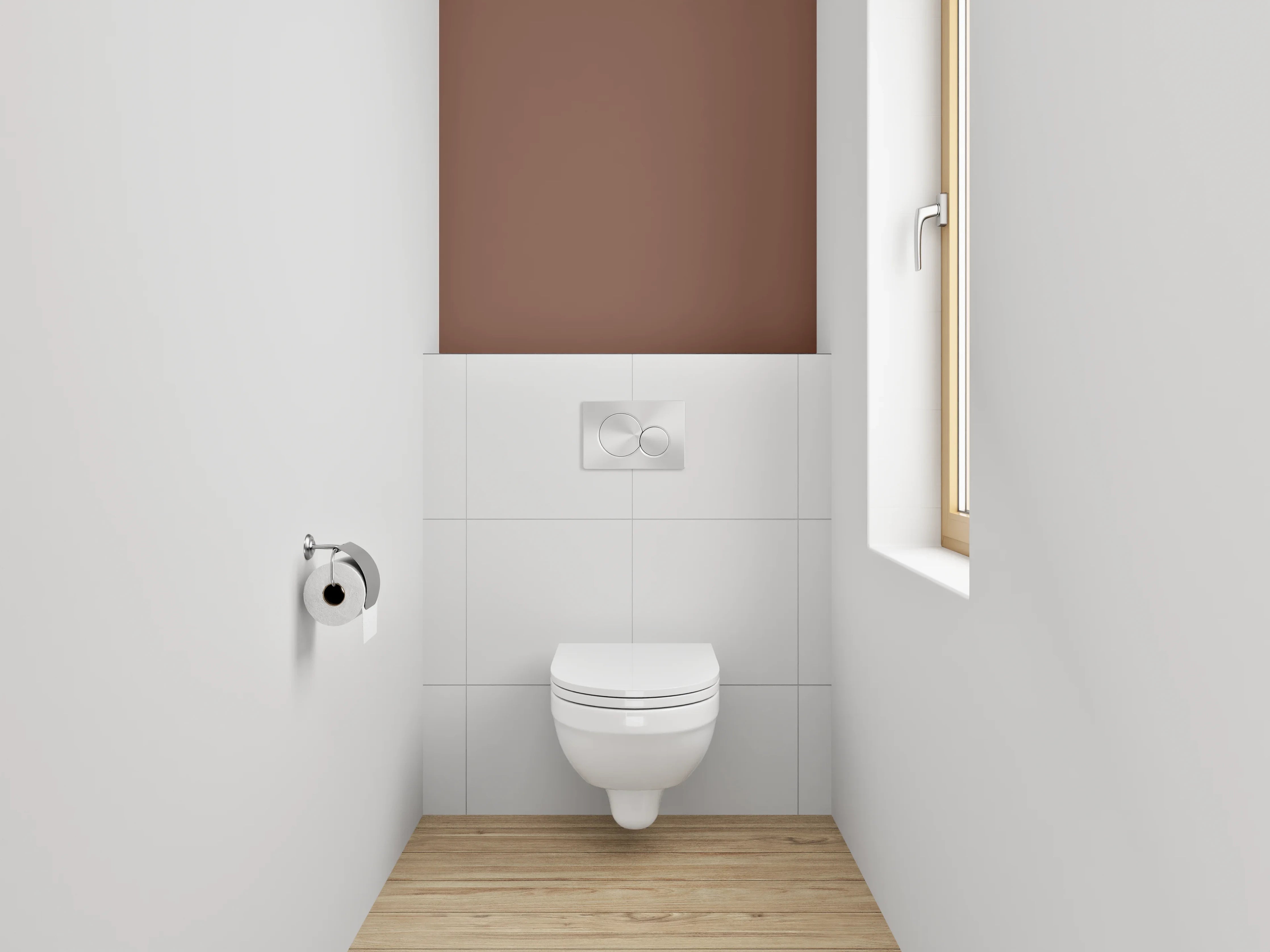 WC-Rückwand - RAL 8002 Signalbraun