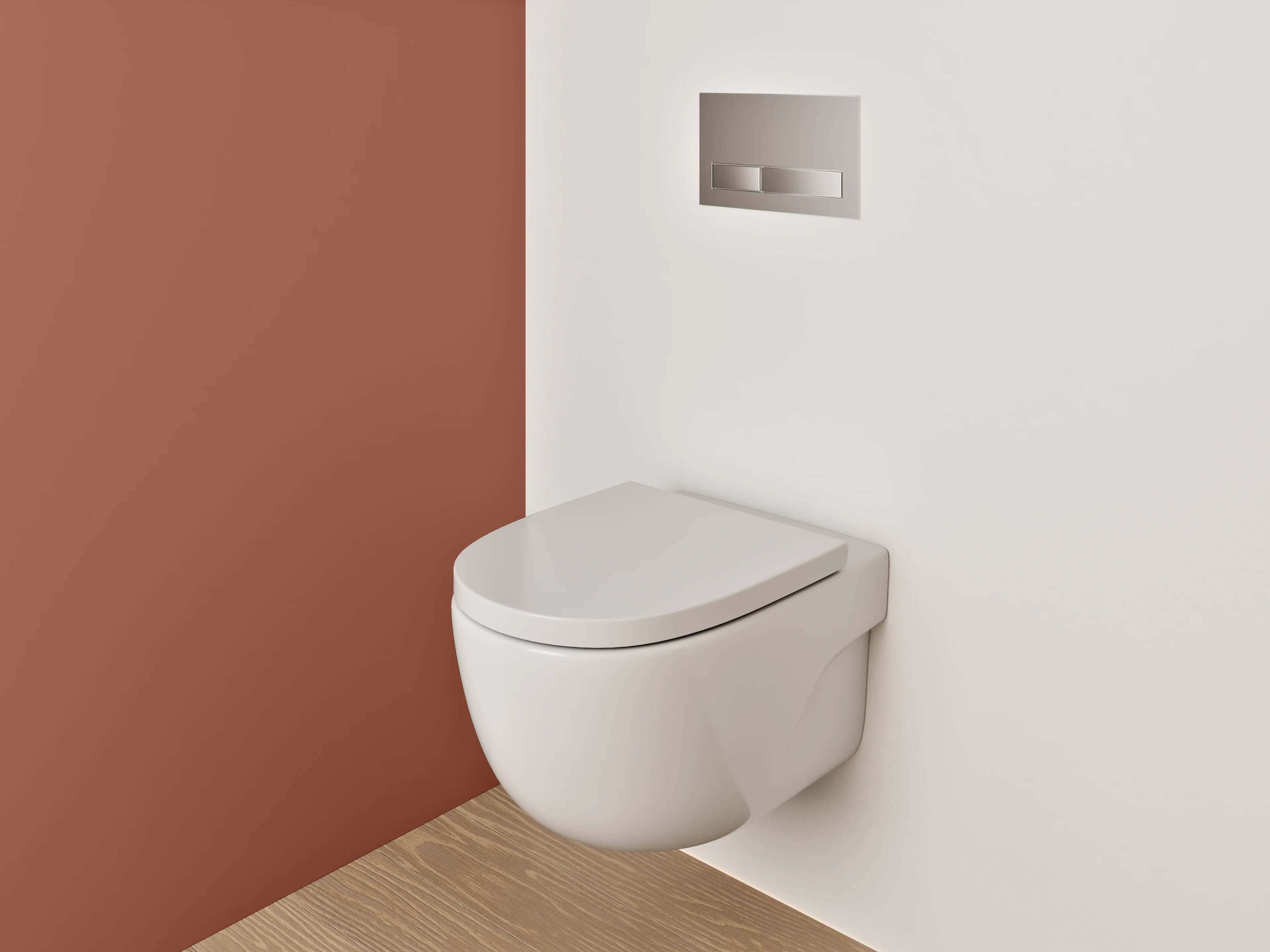 WC-Rückwand - RAL 8004 Kupferbraun