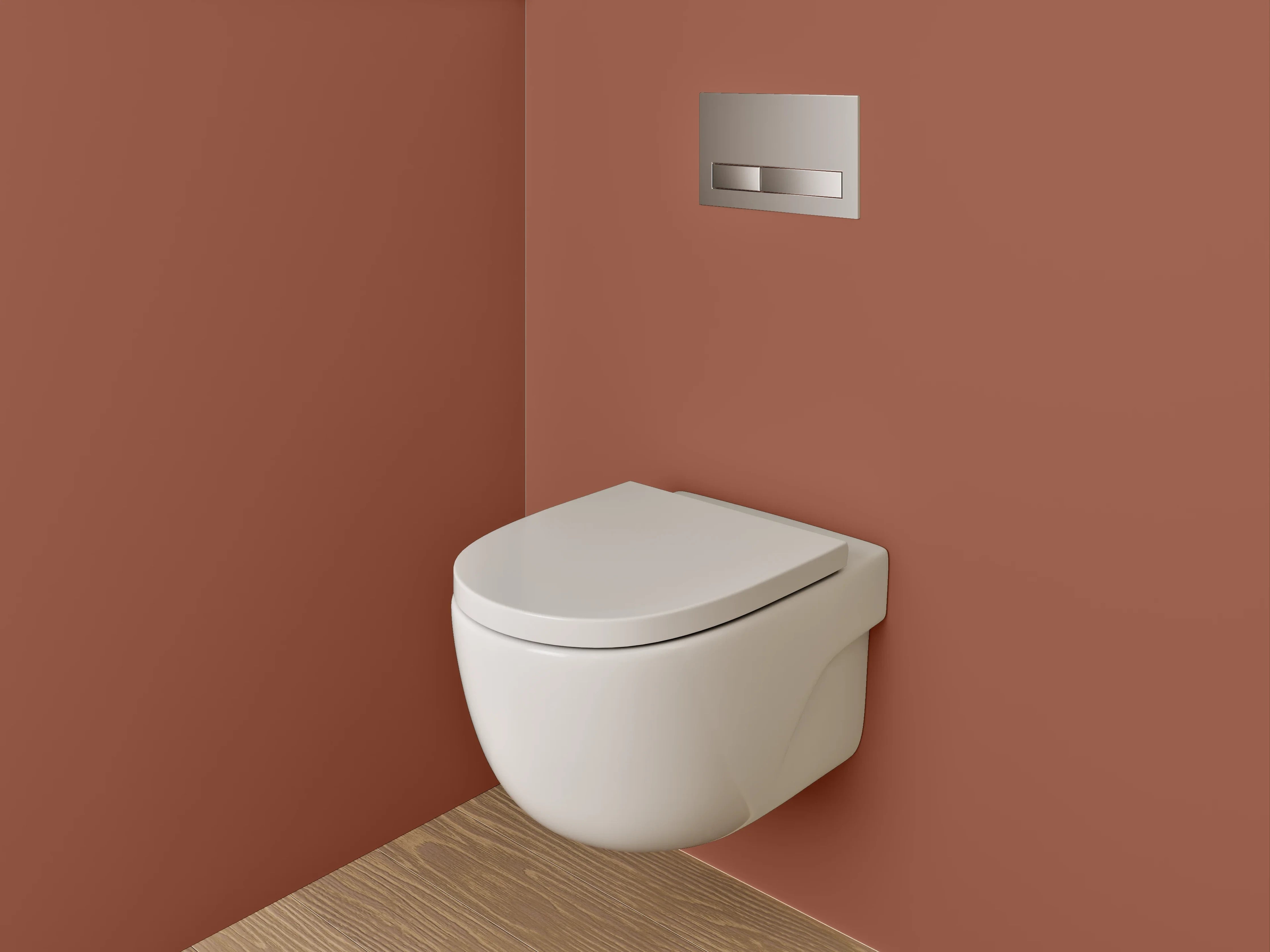 WC-Rückwand - RAL 8004 Kupferbraun