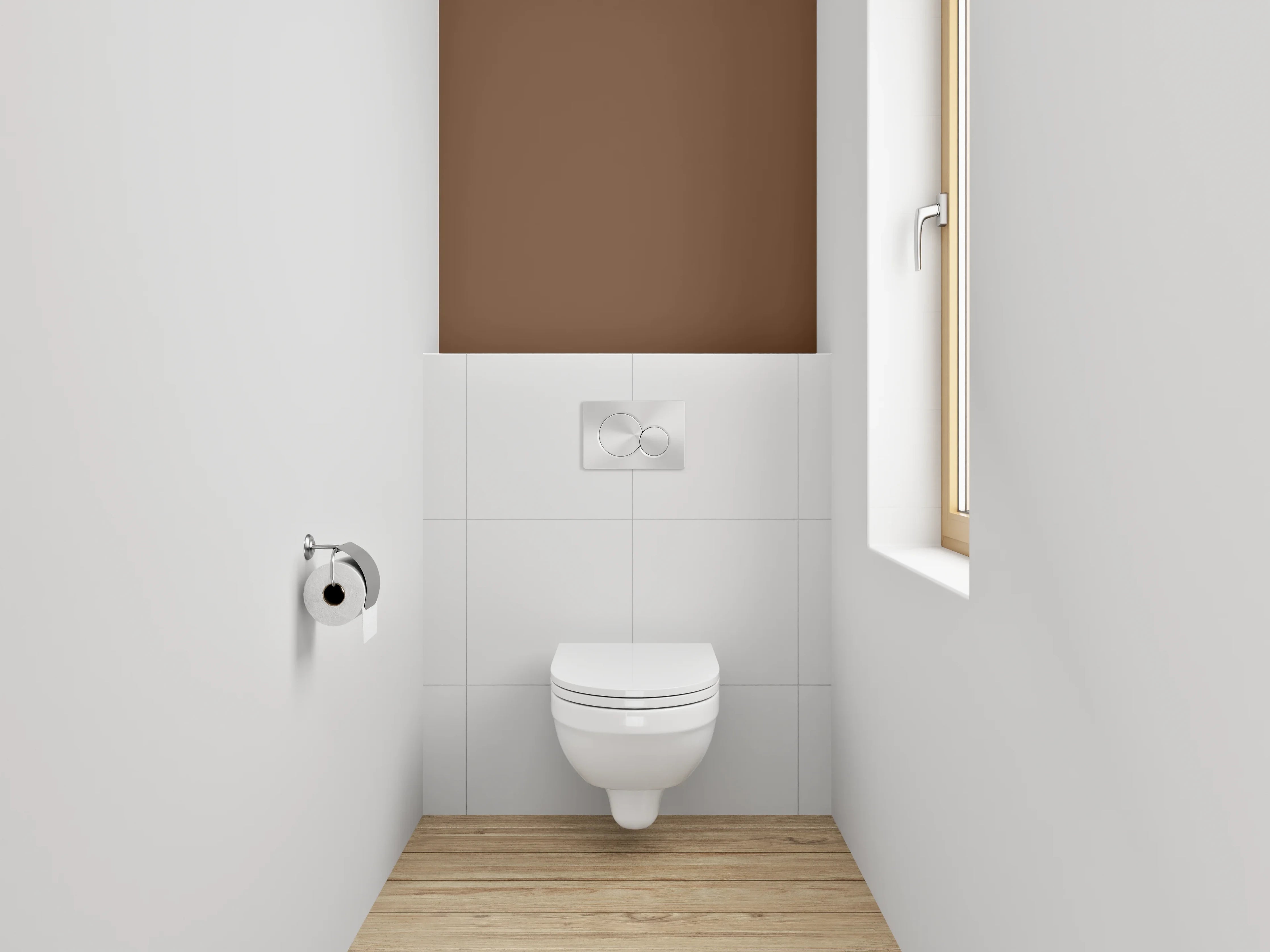 WC-Rückwand - RAL 8007 Rehbraun