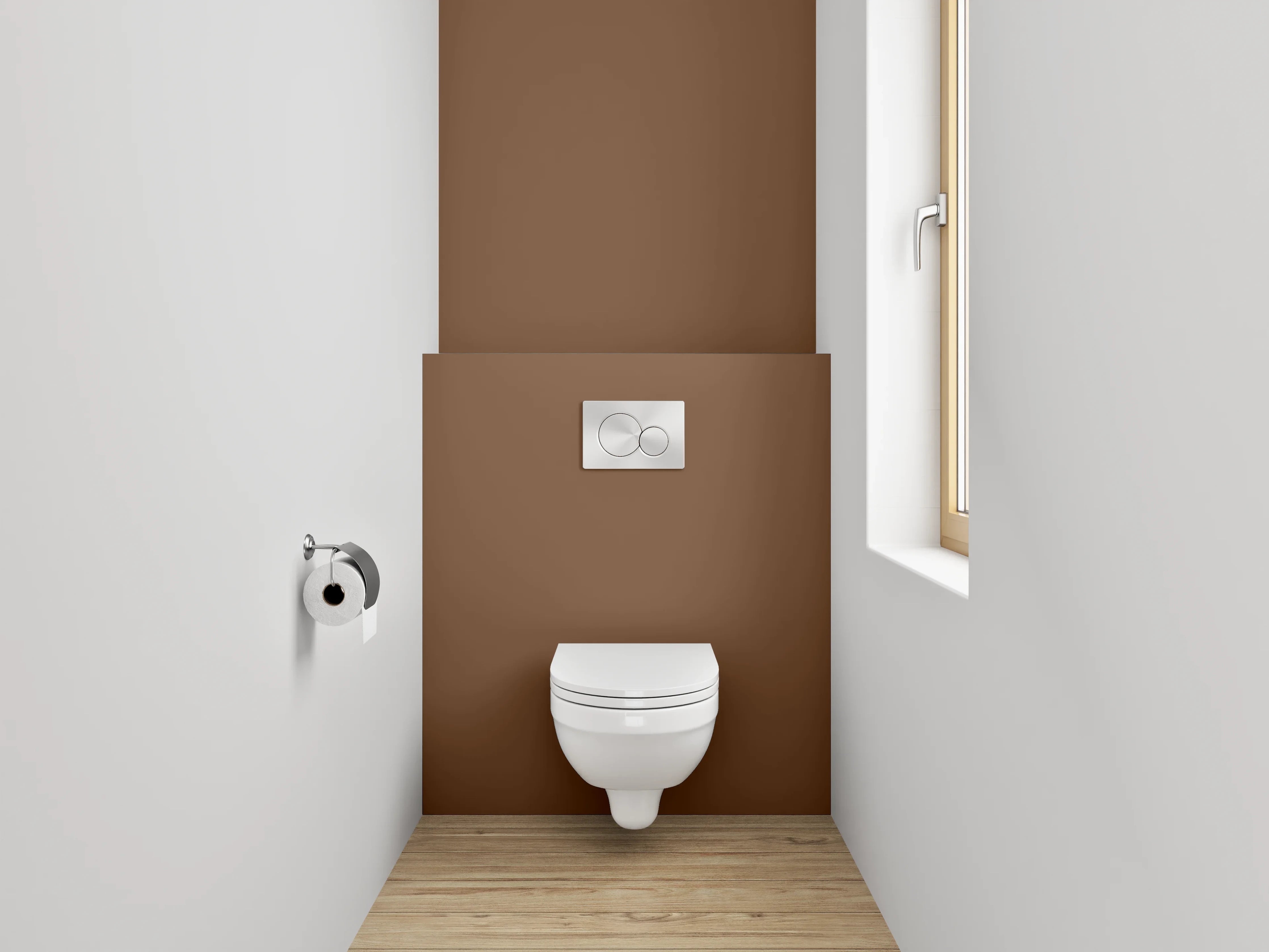 WC-Rückwand - RAL 8007 Rehbraun