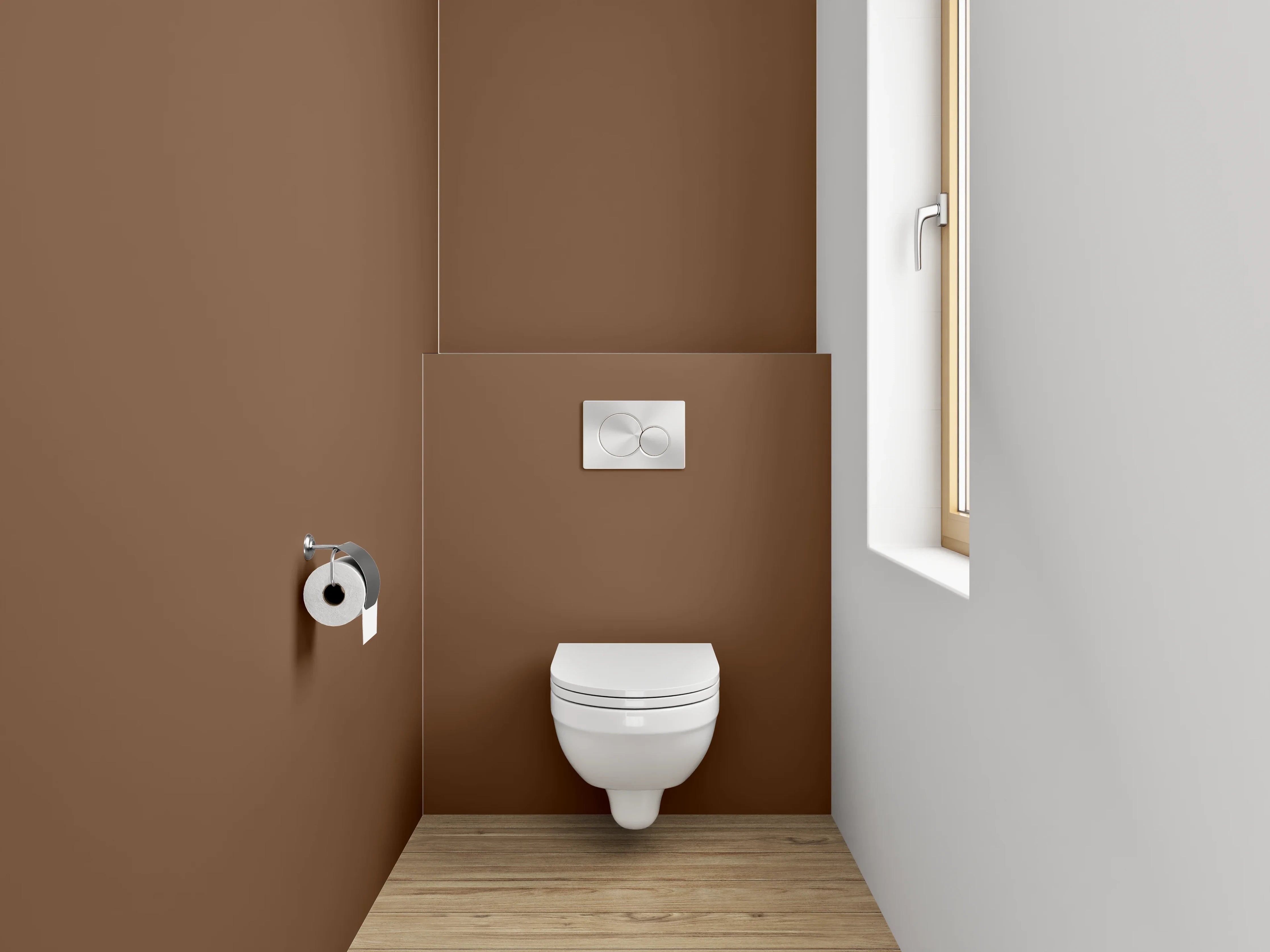WC-Rückwand - RAL 8007 Rehbraun