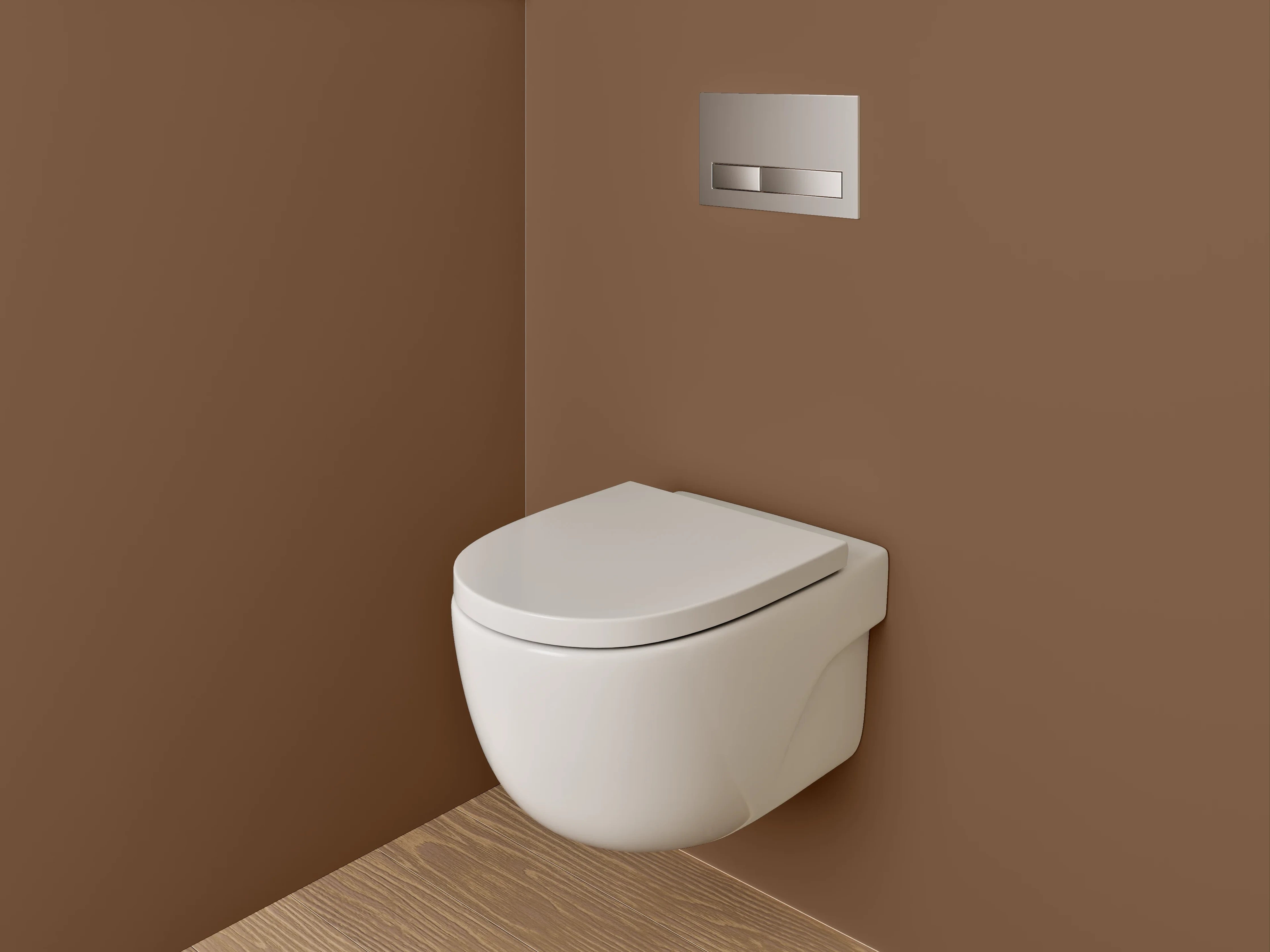 WC-Rückwand - RAL 8007 Rehbraun