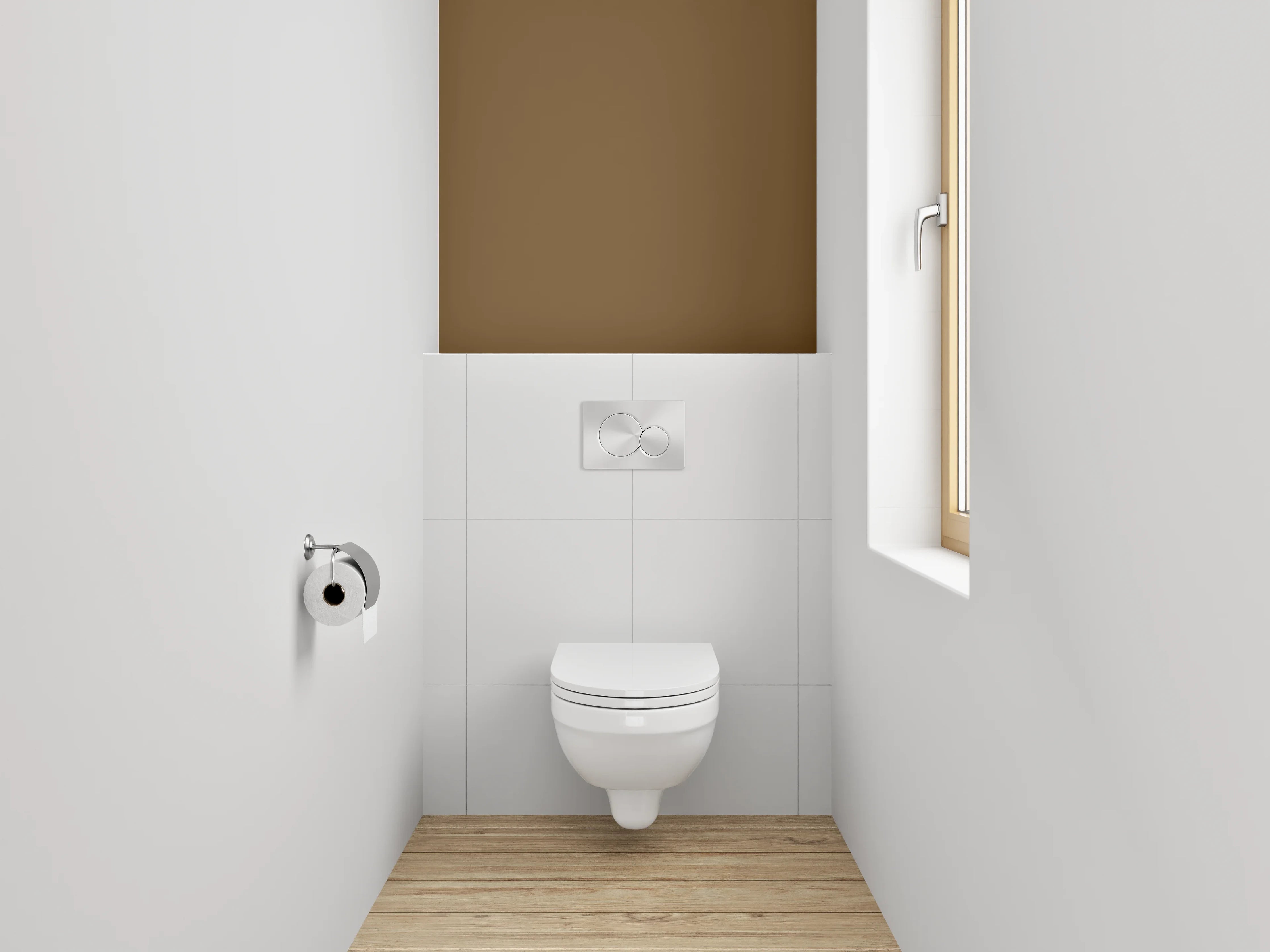 WC-Rückwand - RAL 8008 Olivbraun