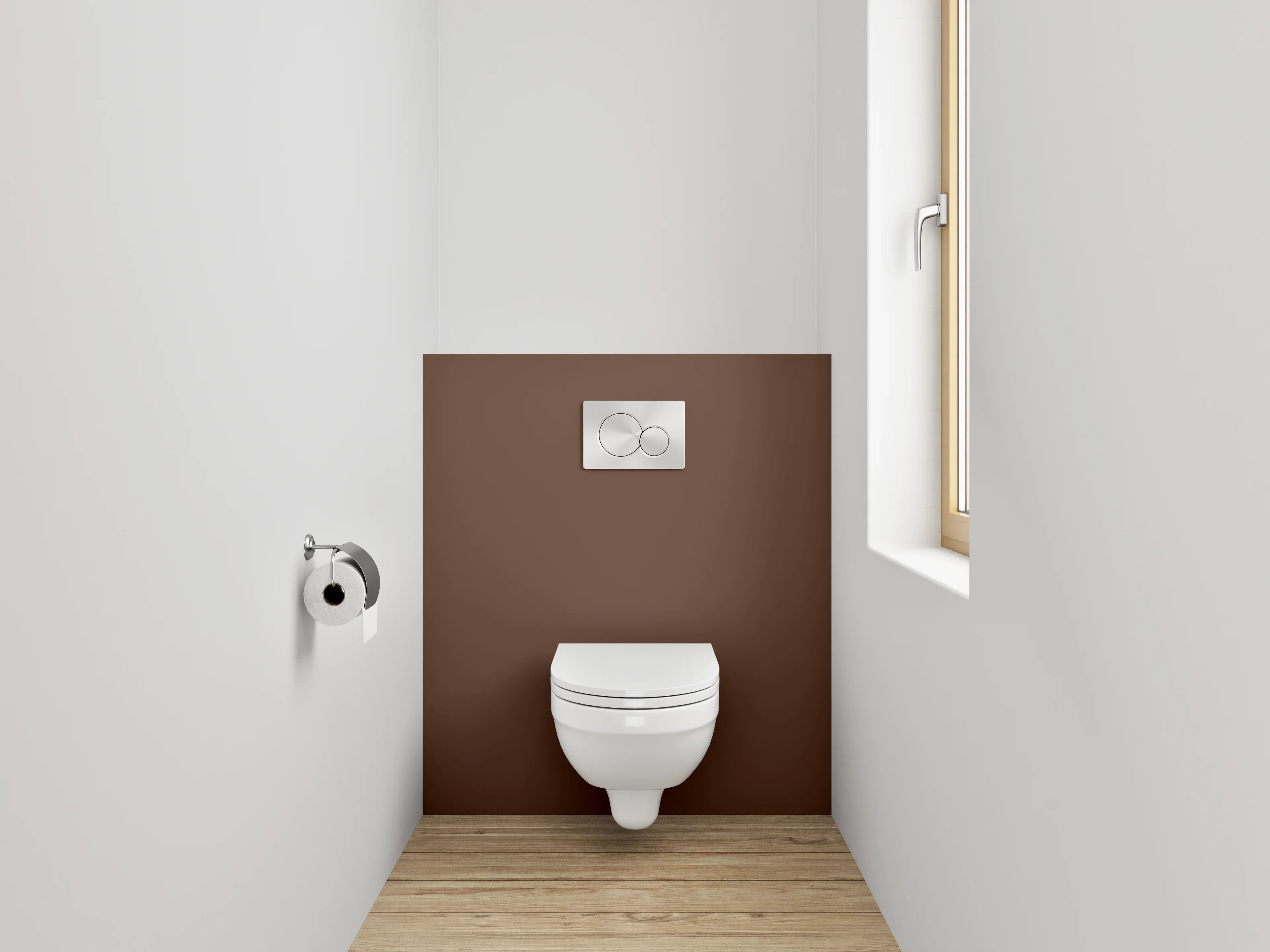 WC-Rückwand - RAL 8011 Nussbraun