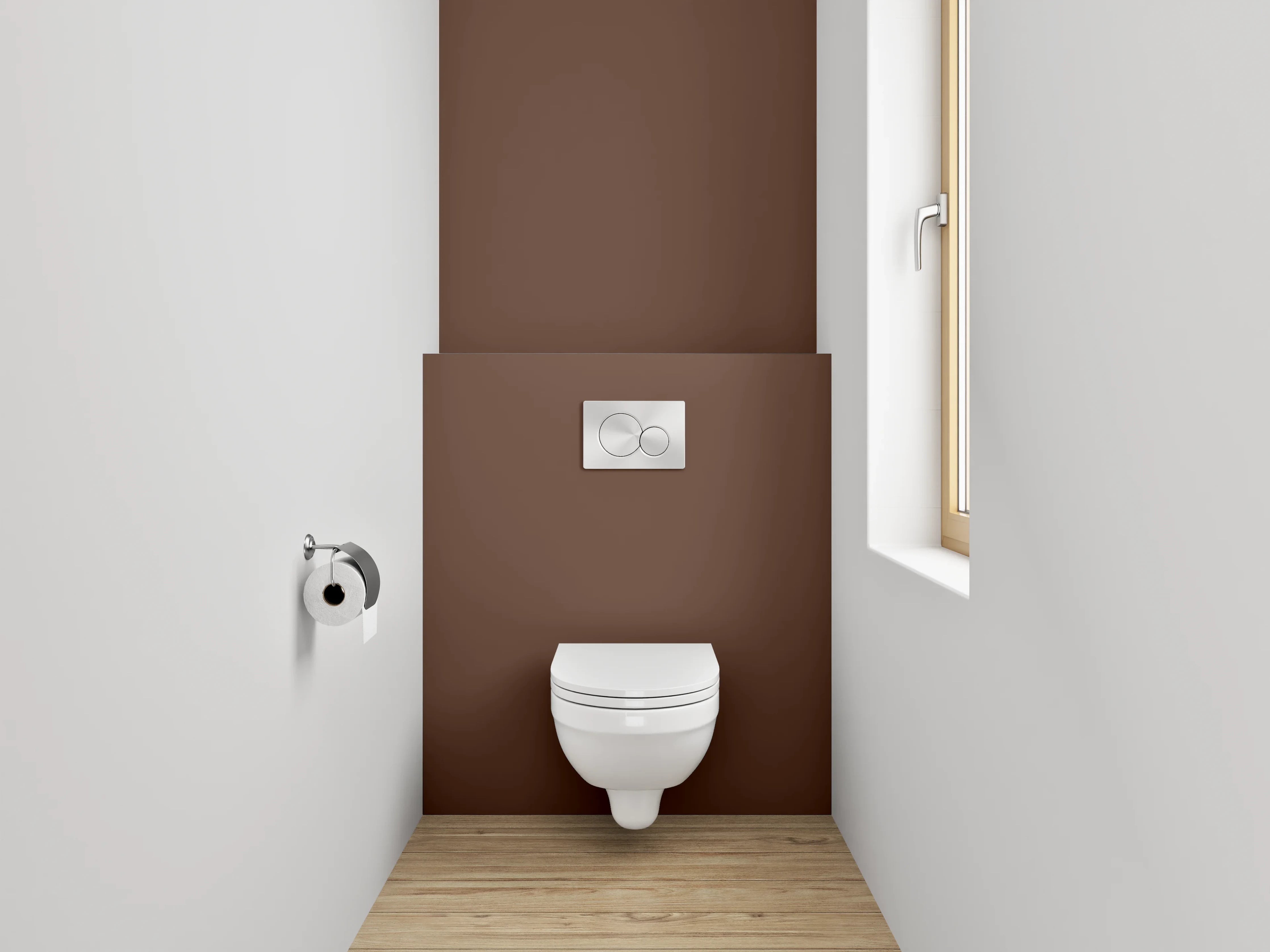 WC-Rückwand - RAL 8011 Nussbraun