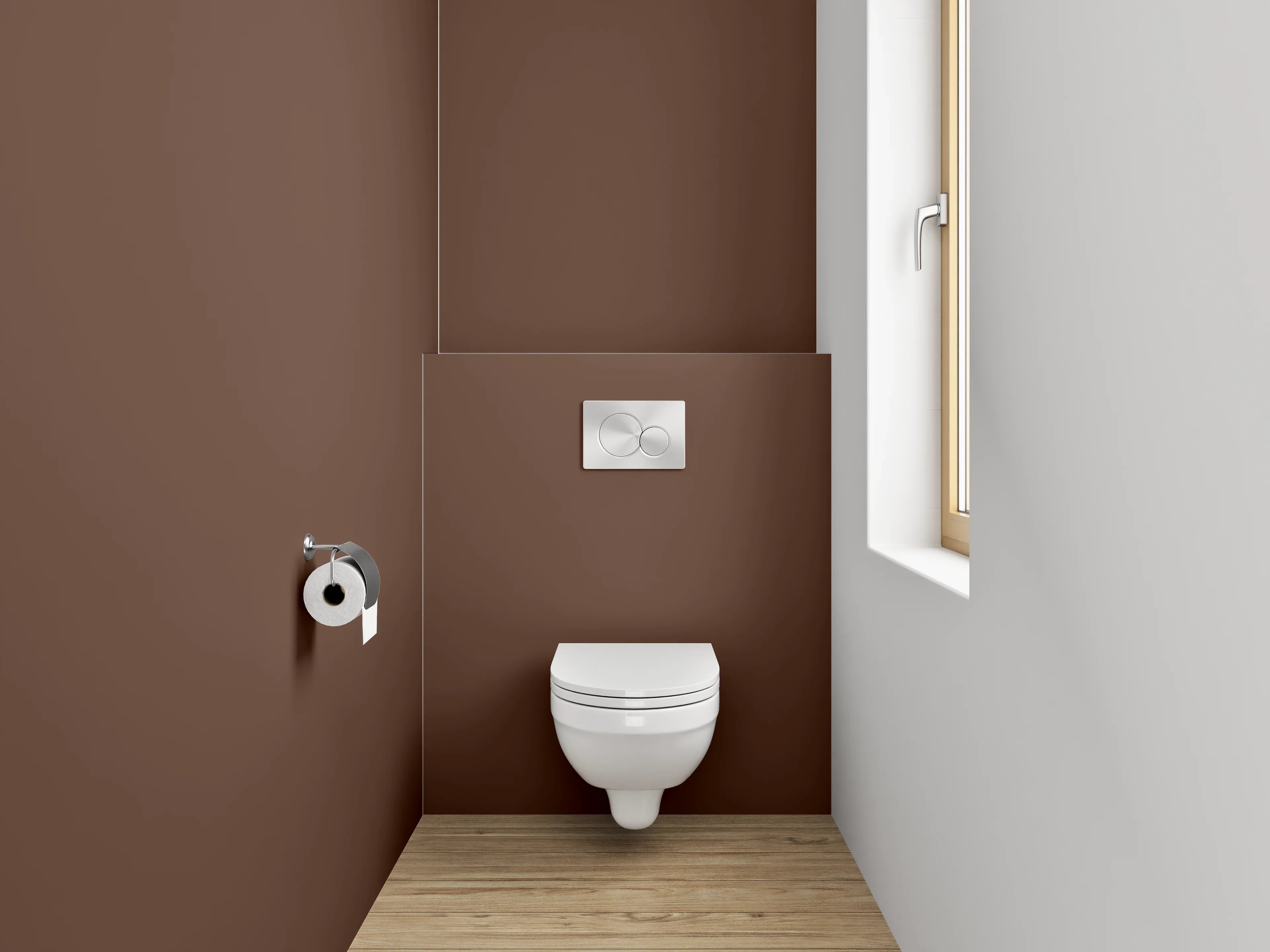 WC-Rückwand - RAL 8011 Nussbraun