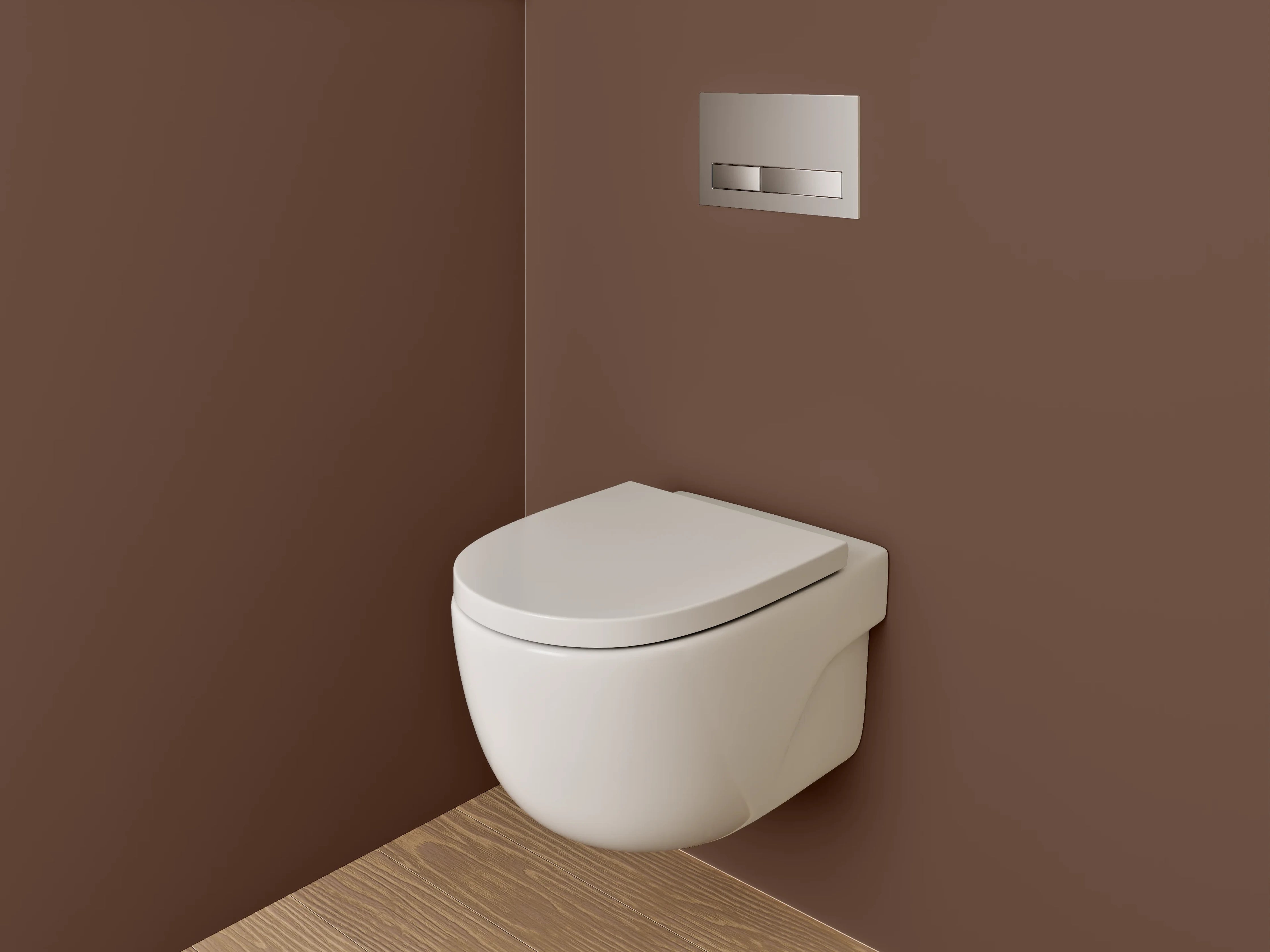 WC-Rückwand - RAL 8011 Nussbraun