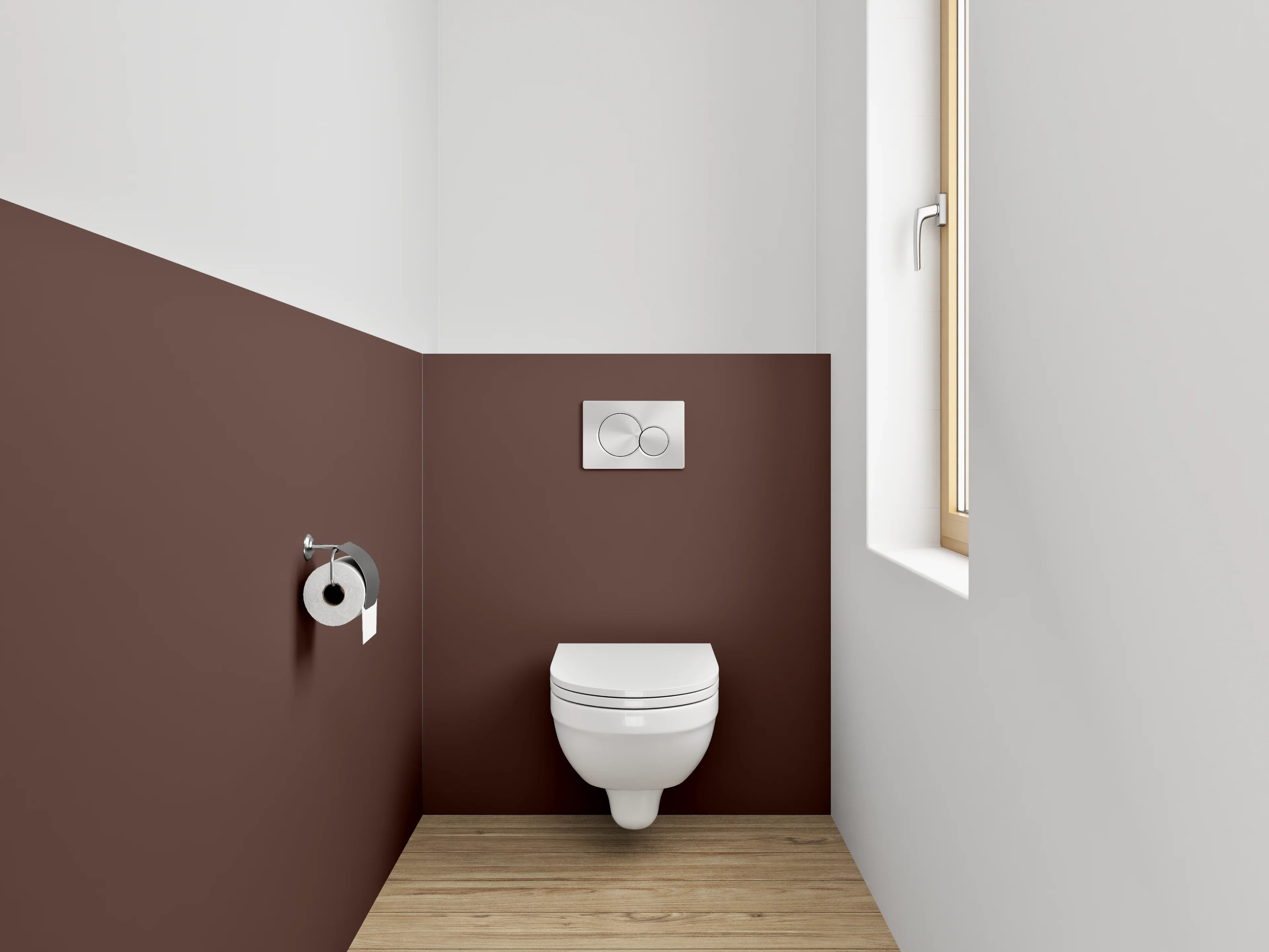 WC-Rückwand - RAL 8016 Mahagonibraun