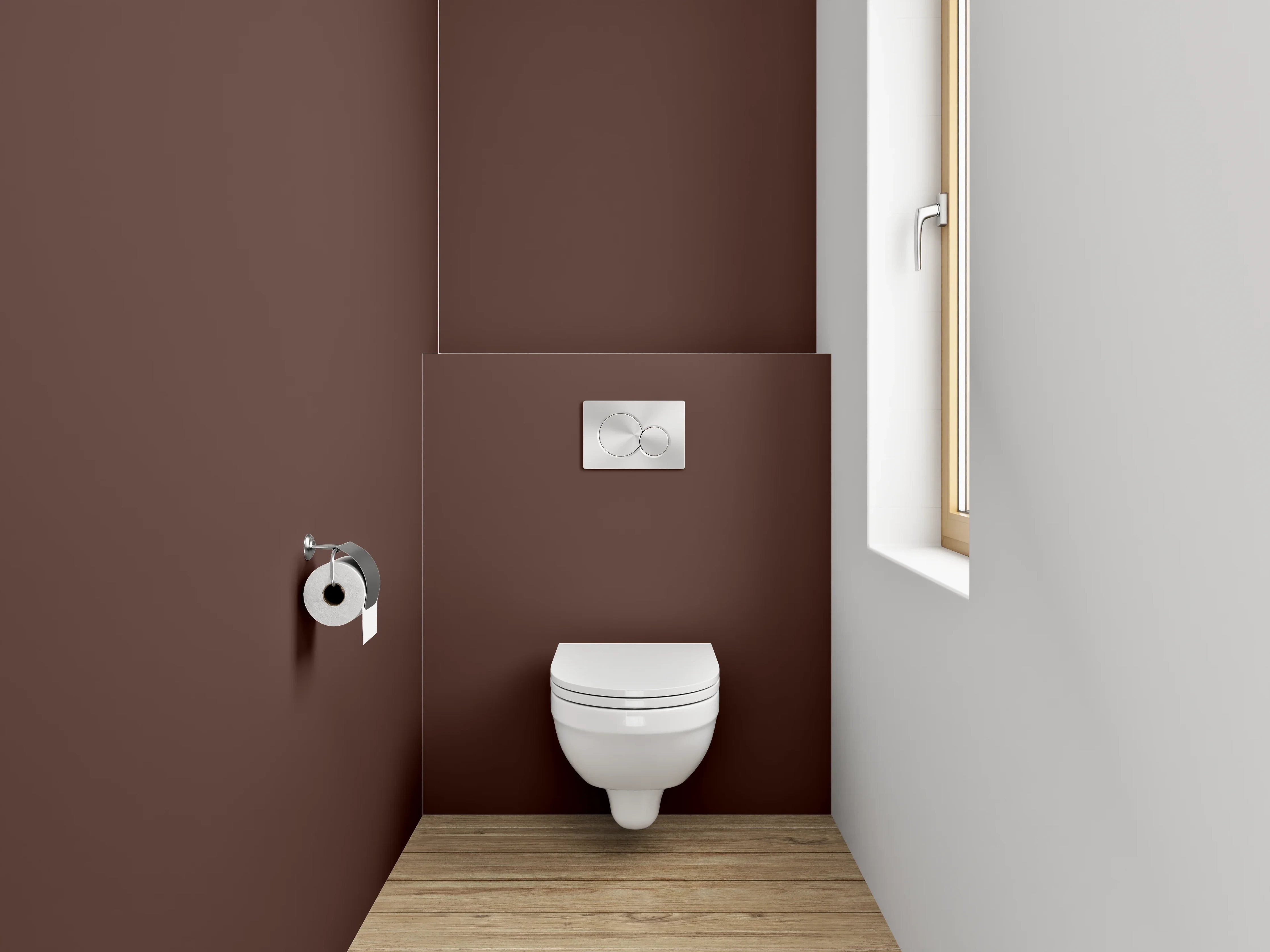 WC-Rückwand - RAL 8016 Mahagonibraun