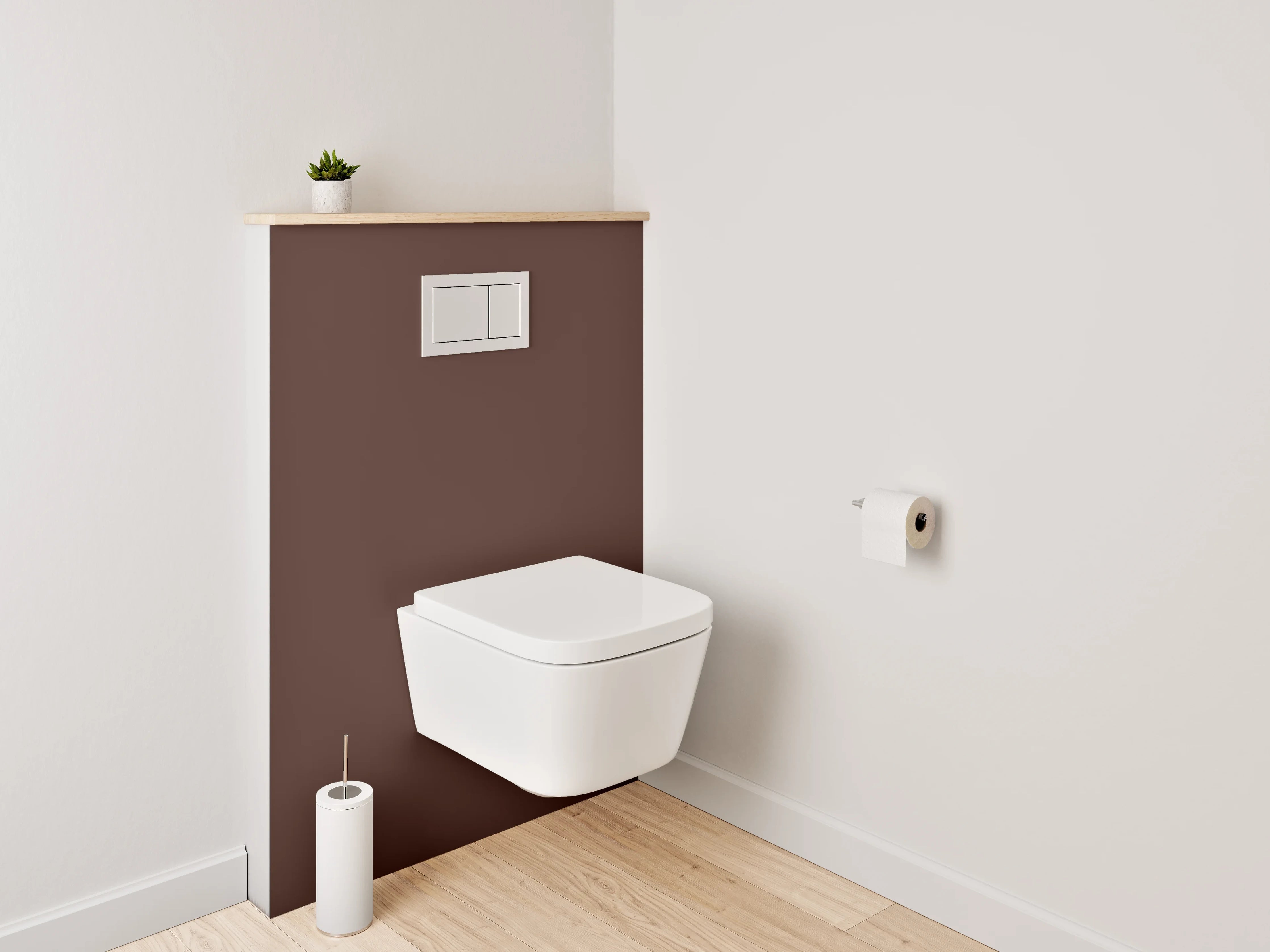 WC-Rückwand - RAL 8016 Mahagonibraun