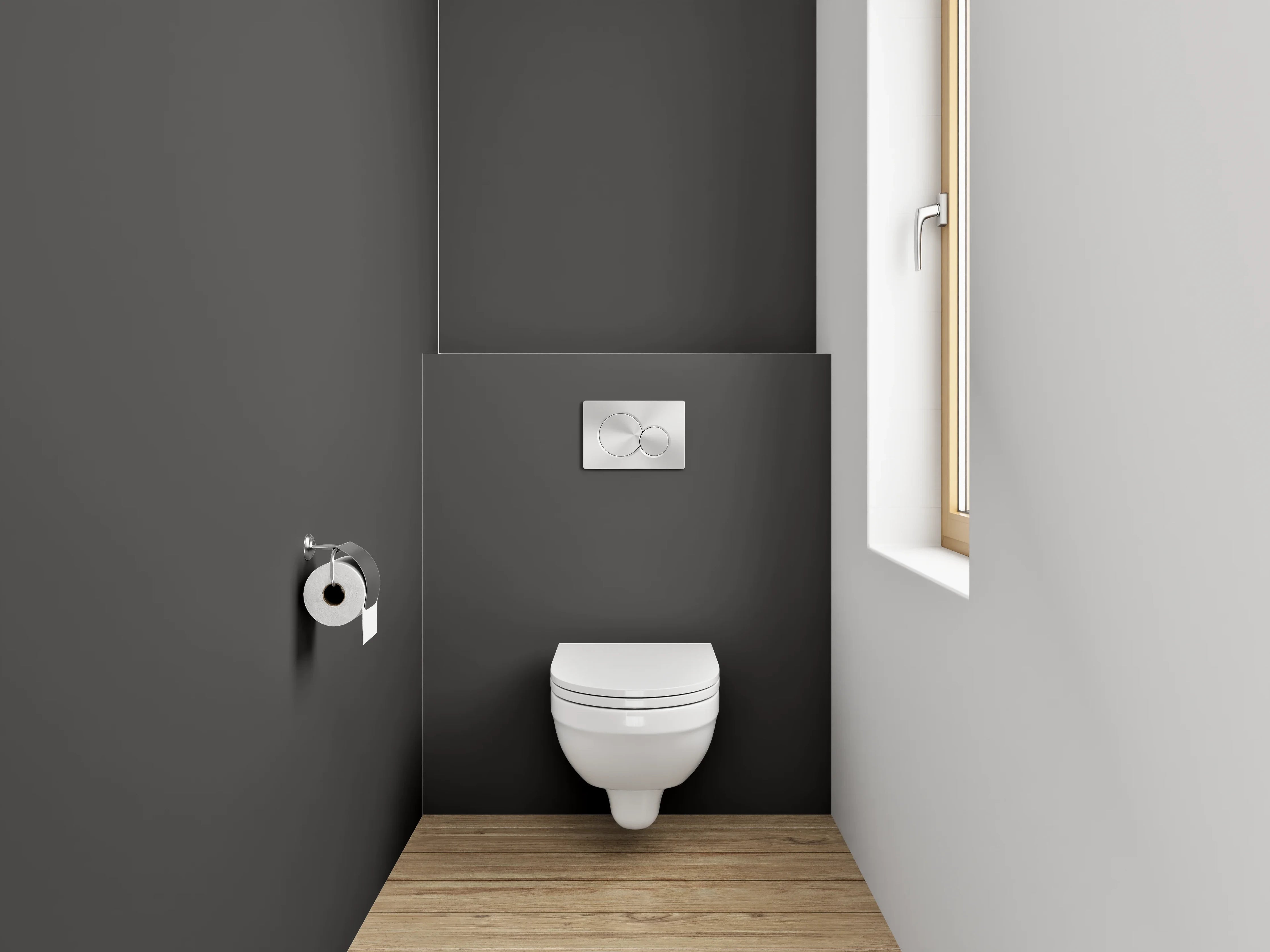 WC-Rückwand - RAL 8019 Graubraun
