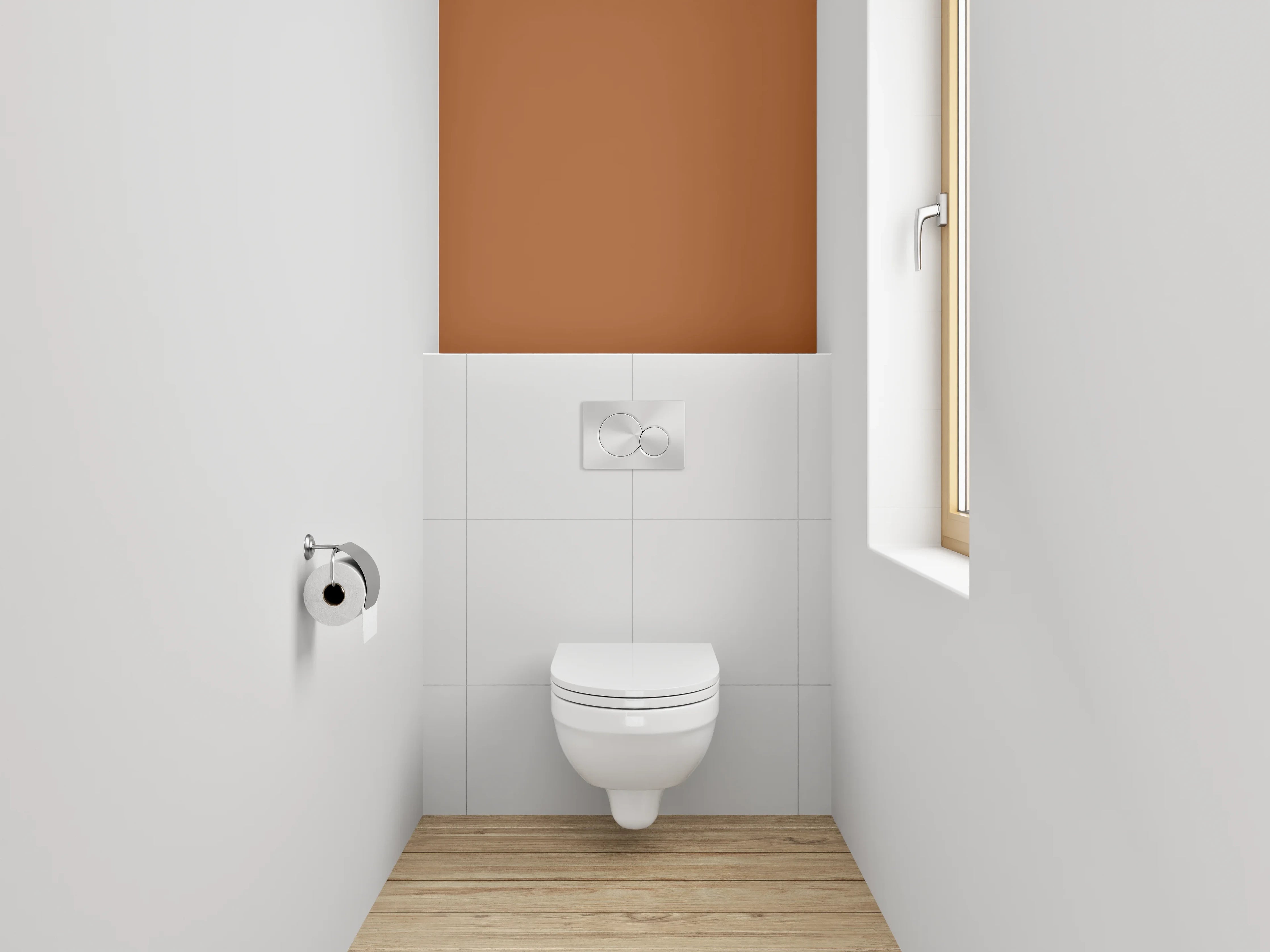 WC-Rückwand - RAL 8023 Orangebraun