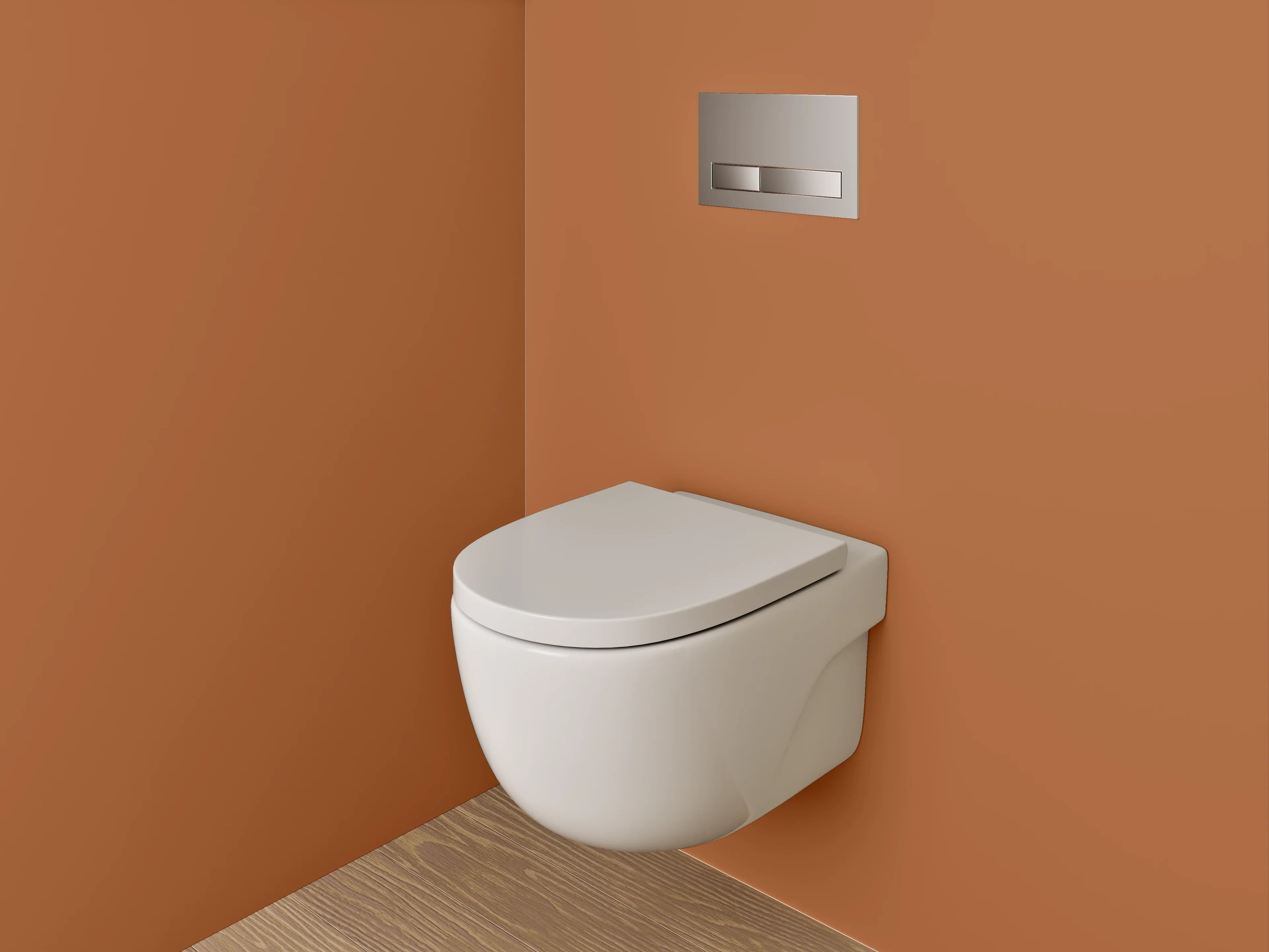 WC-Rückwand - RAL 8023 Orangebraun