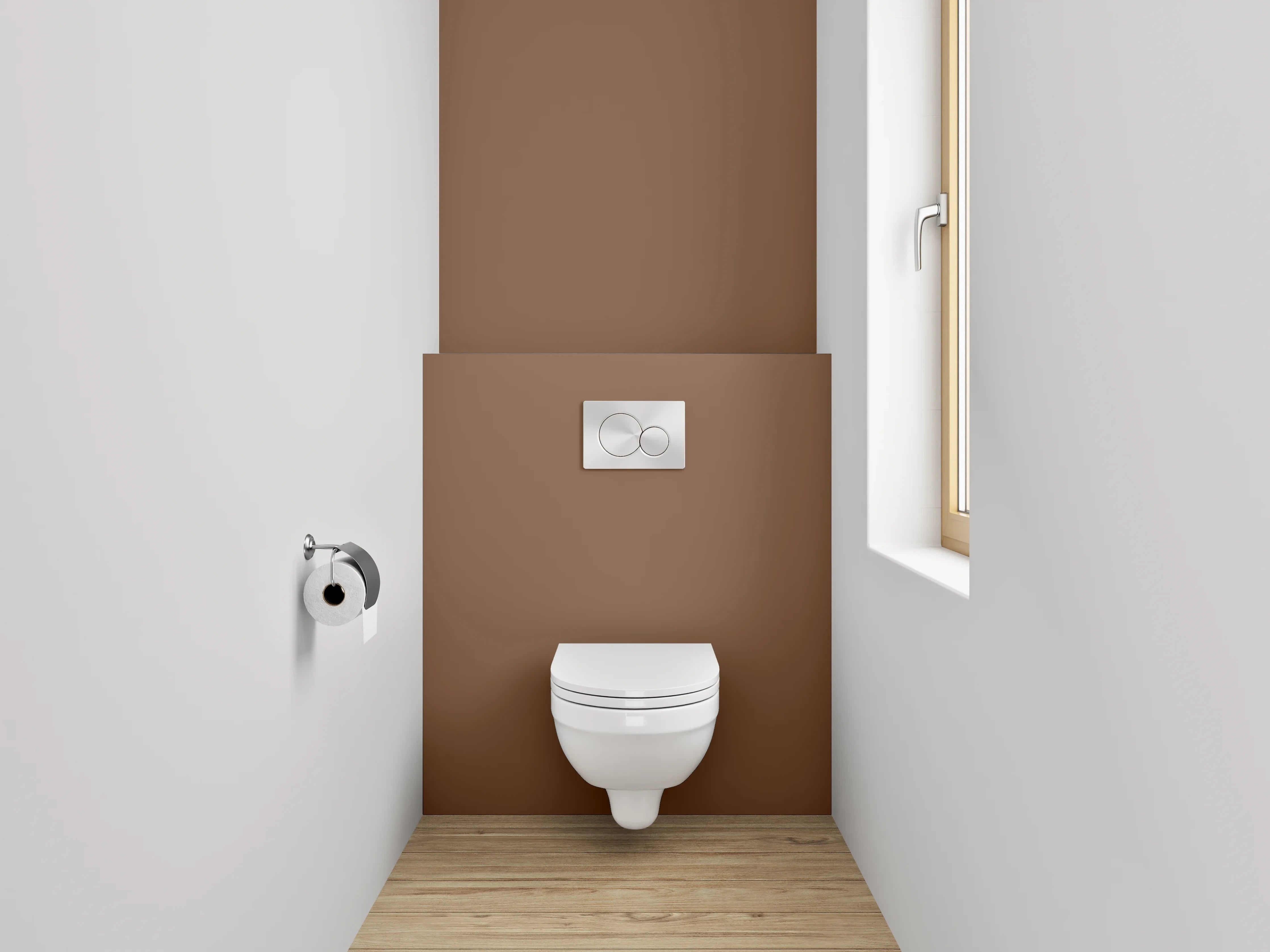 WC-Rückwand - RAL 8024 Beigebraun