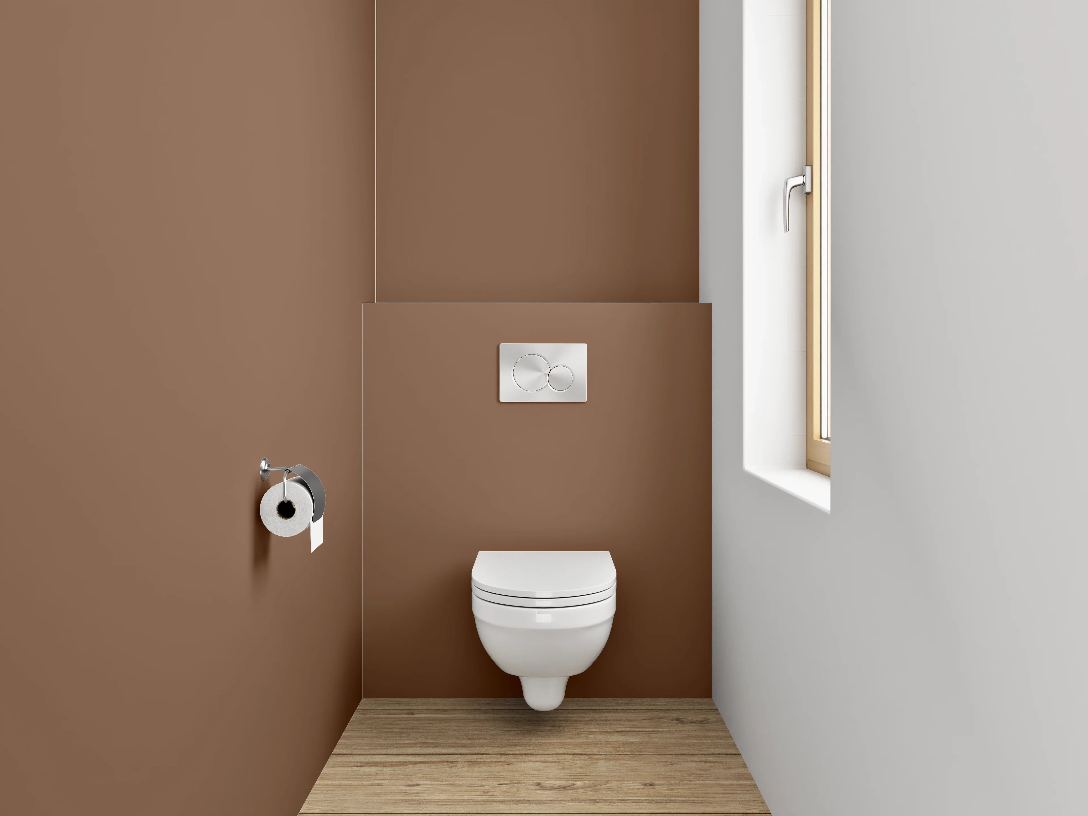 WC-Rückwand - RAL 8024 Beigebraun