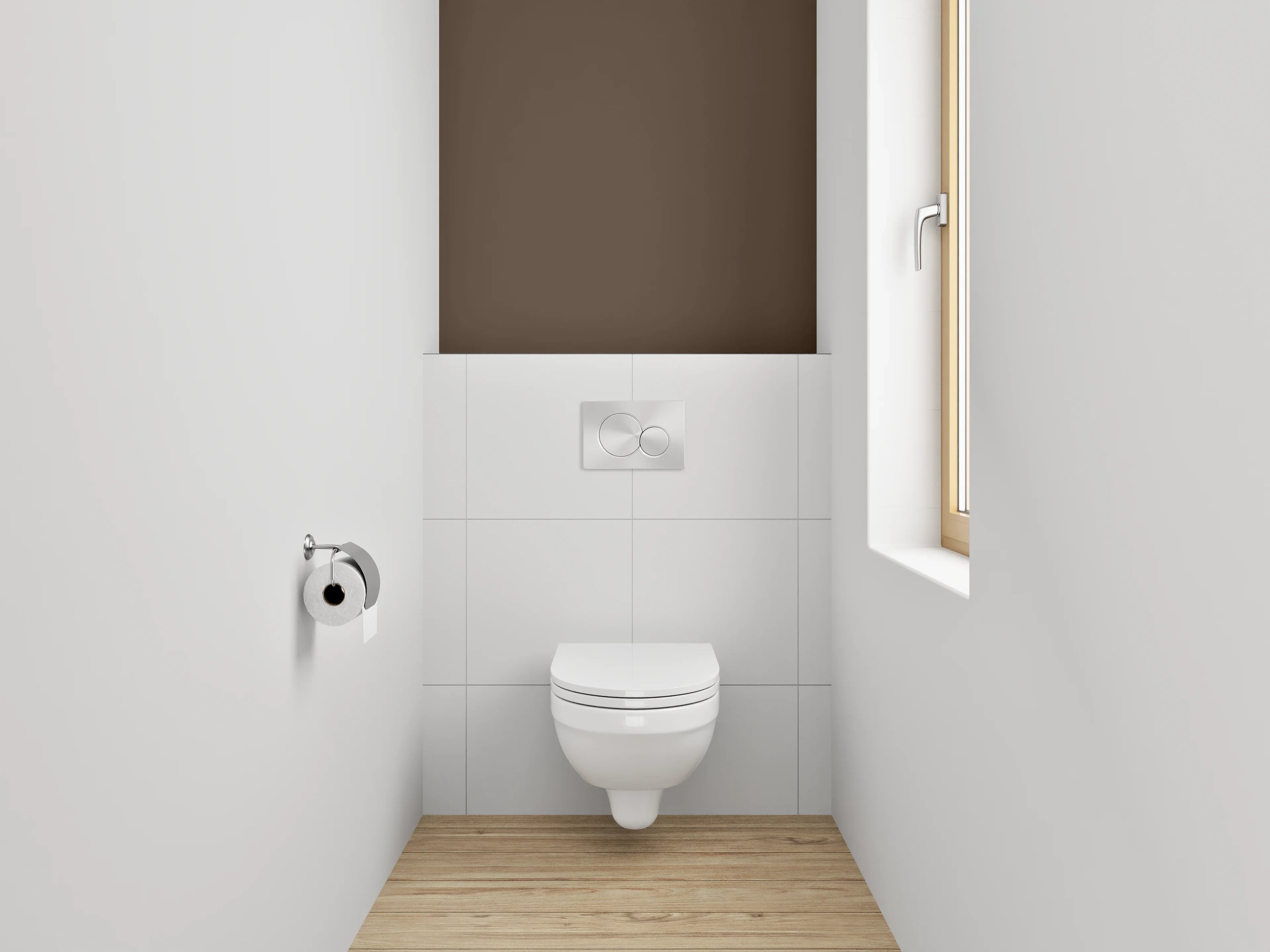 WC-Rückwand - RAL 8028 Terrabraun