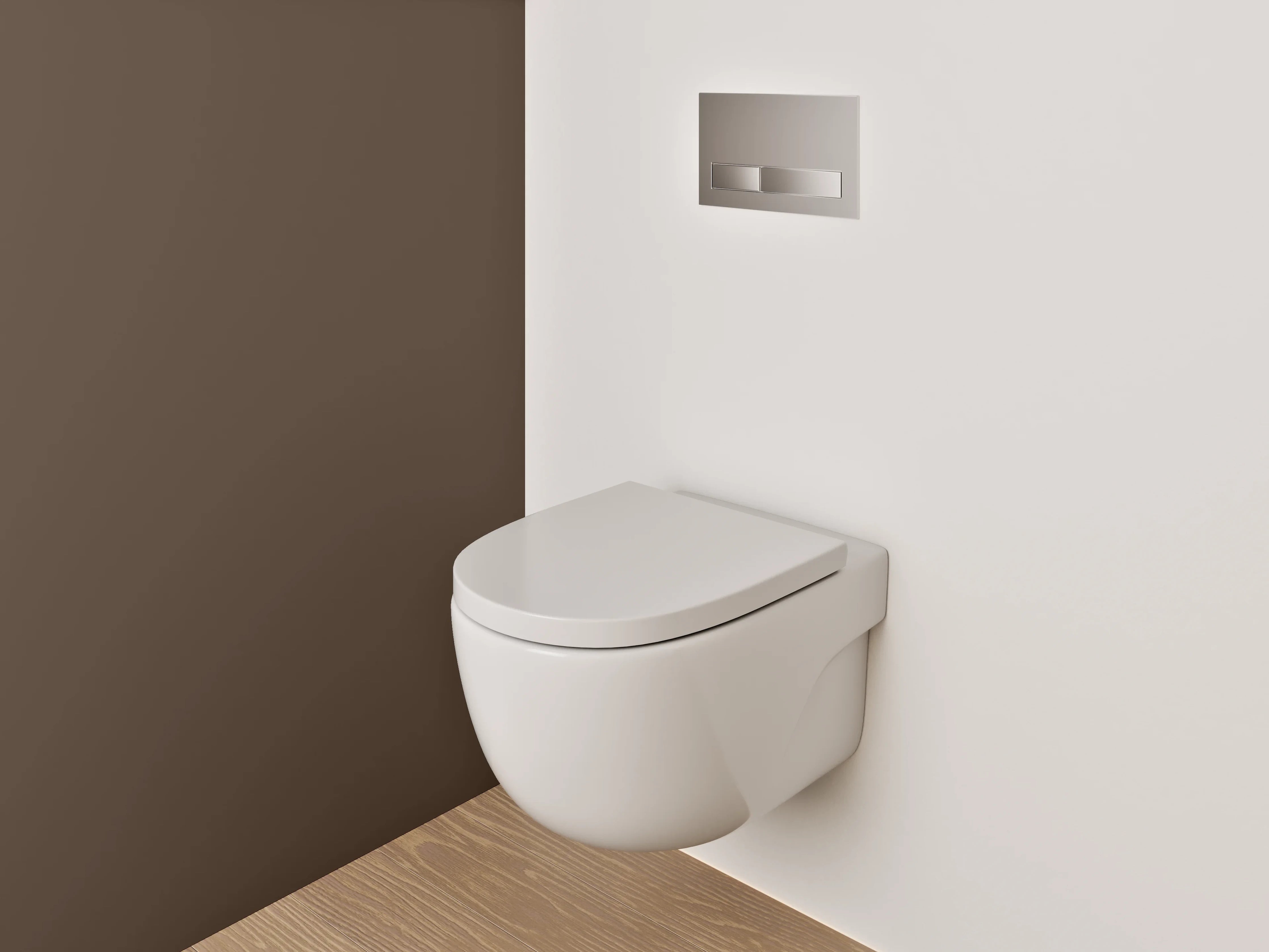 WC-Rückwand - RAL 8028 Terrabraun