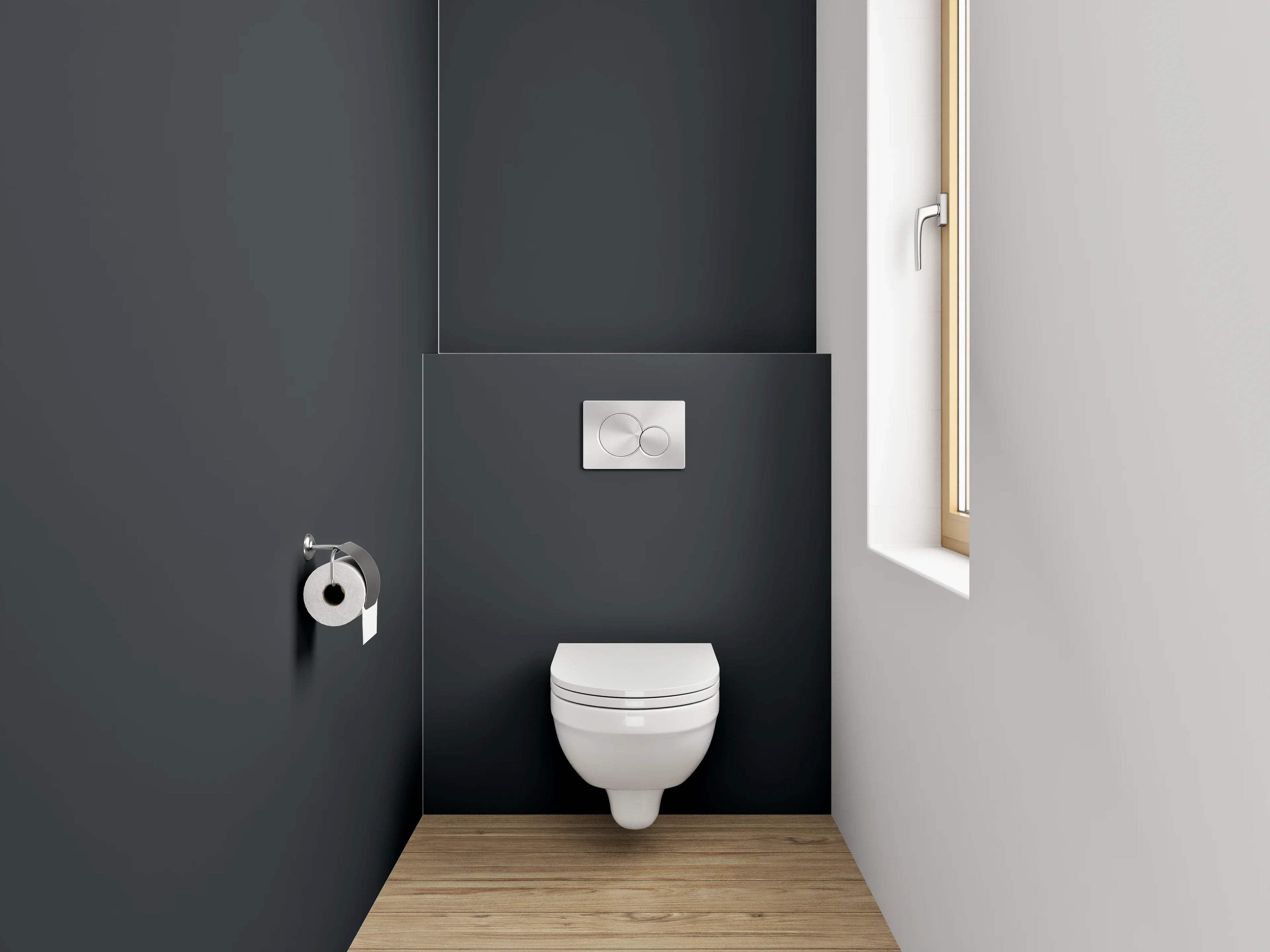 WC-Rückwand - RAL 9011 Graphitschwarz