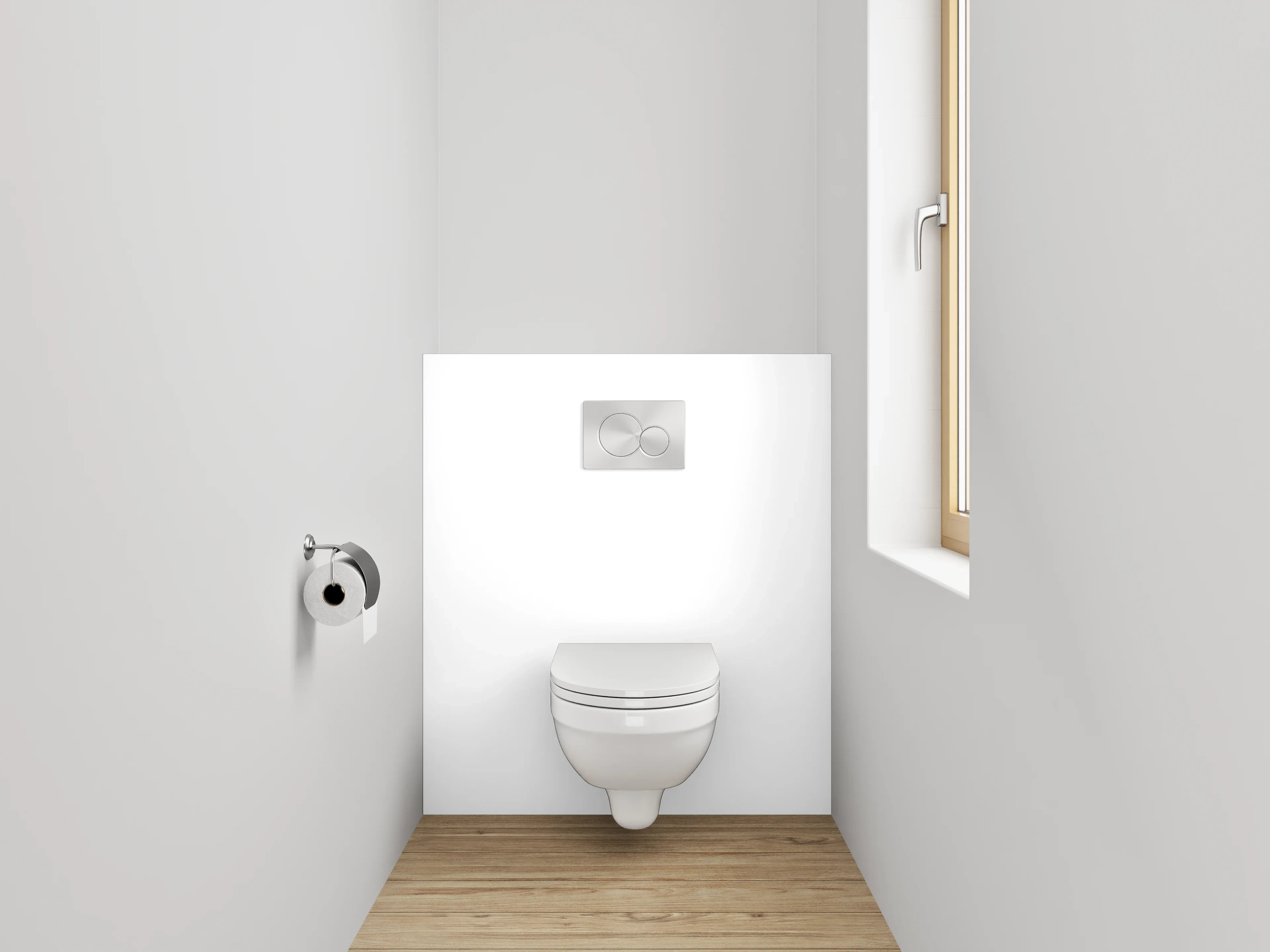 WC-Rückwand - RAL 9020 Reinweißes Weißaluminium