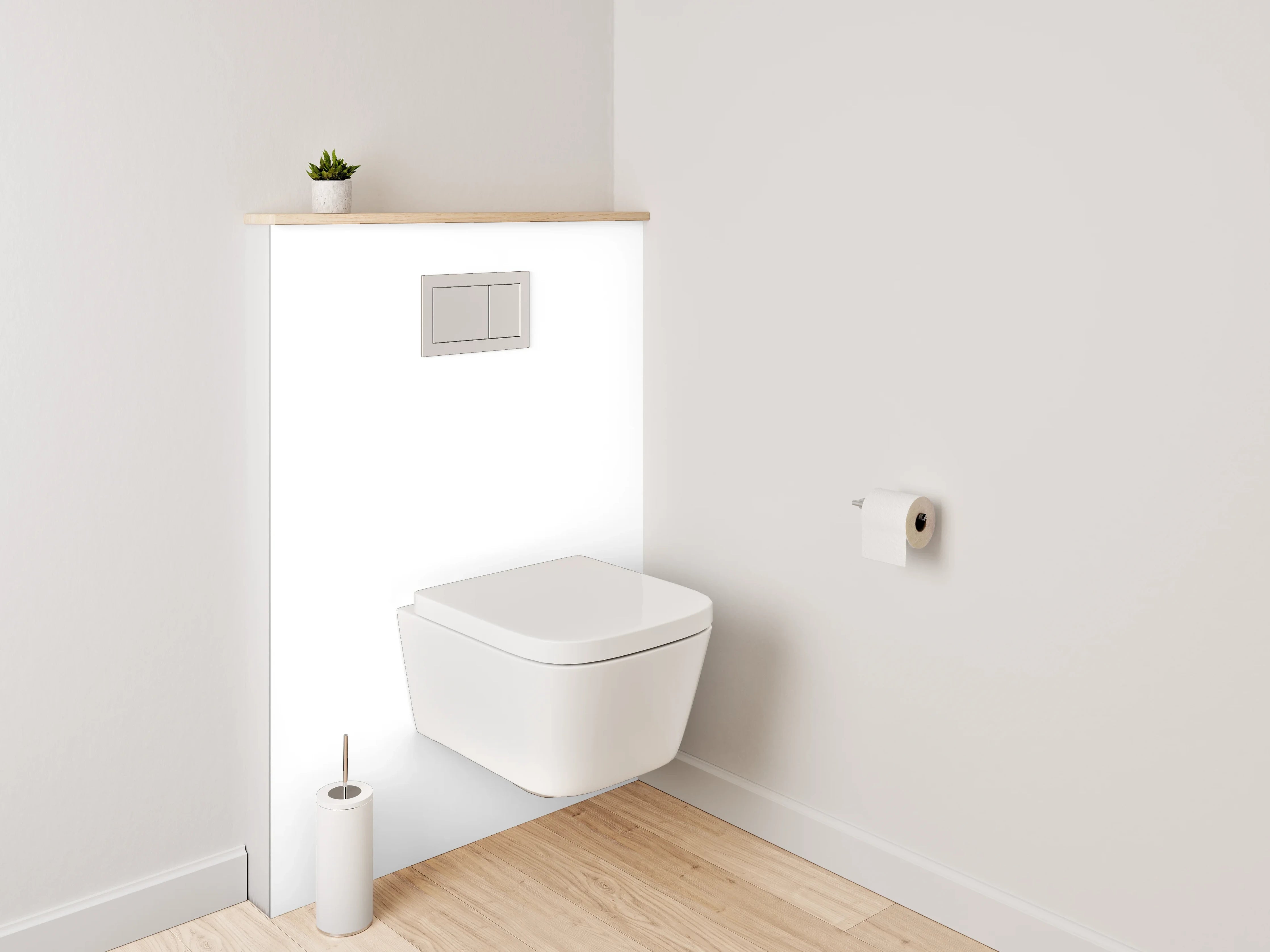 WC-Rückwand - RAL 9020 Reinweißes Weißaluminium