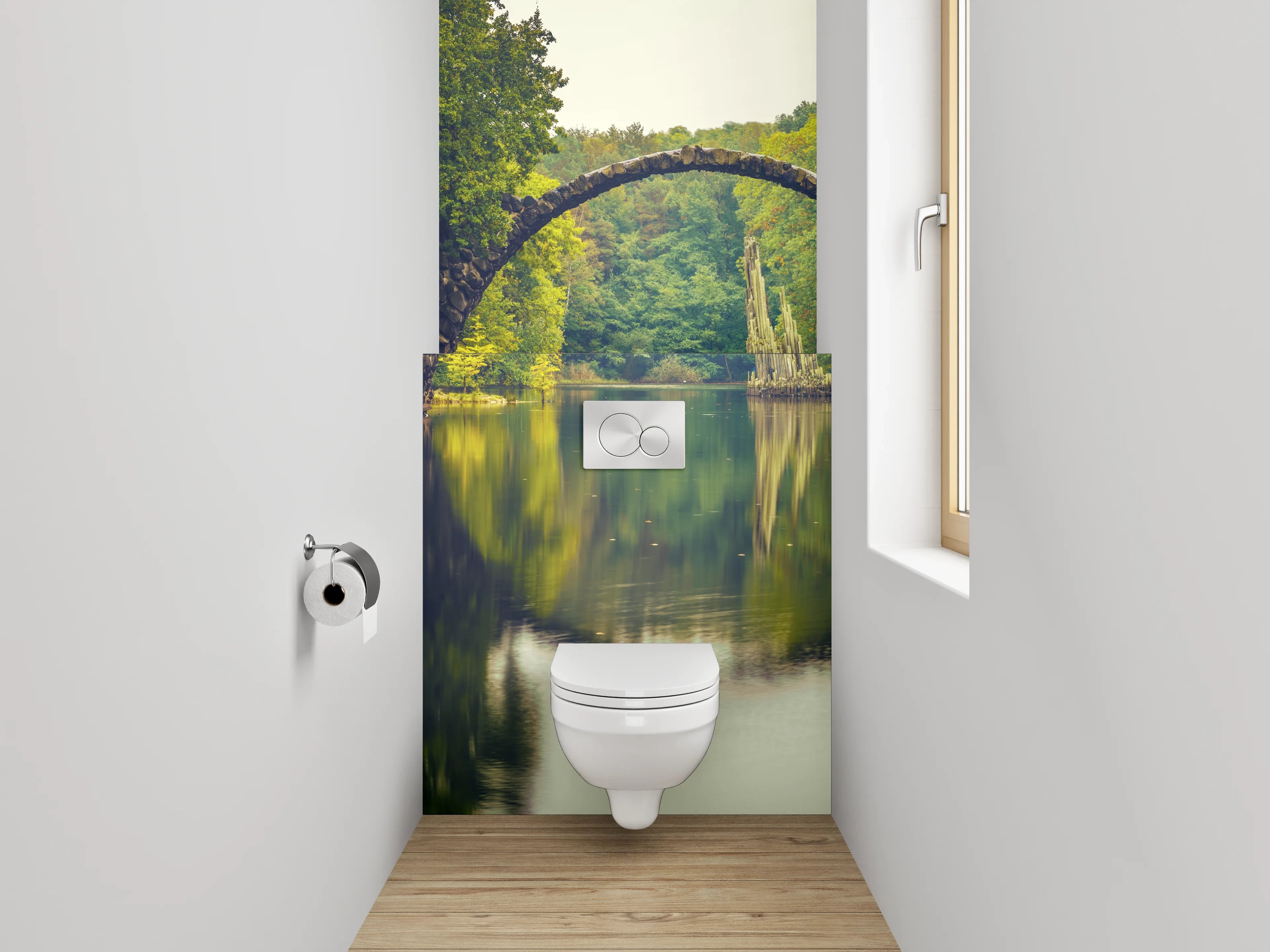 WC-Rückwand - Rakotzbrücke im grünen Märchenwald
