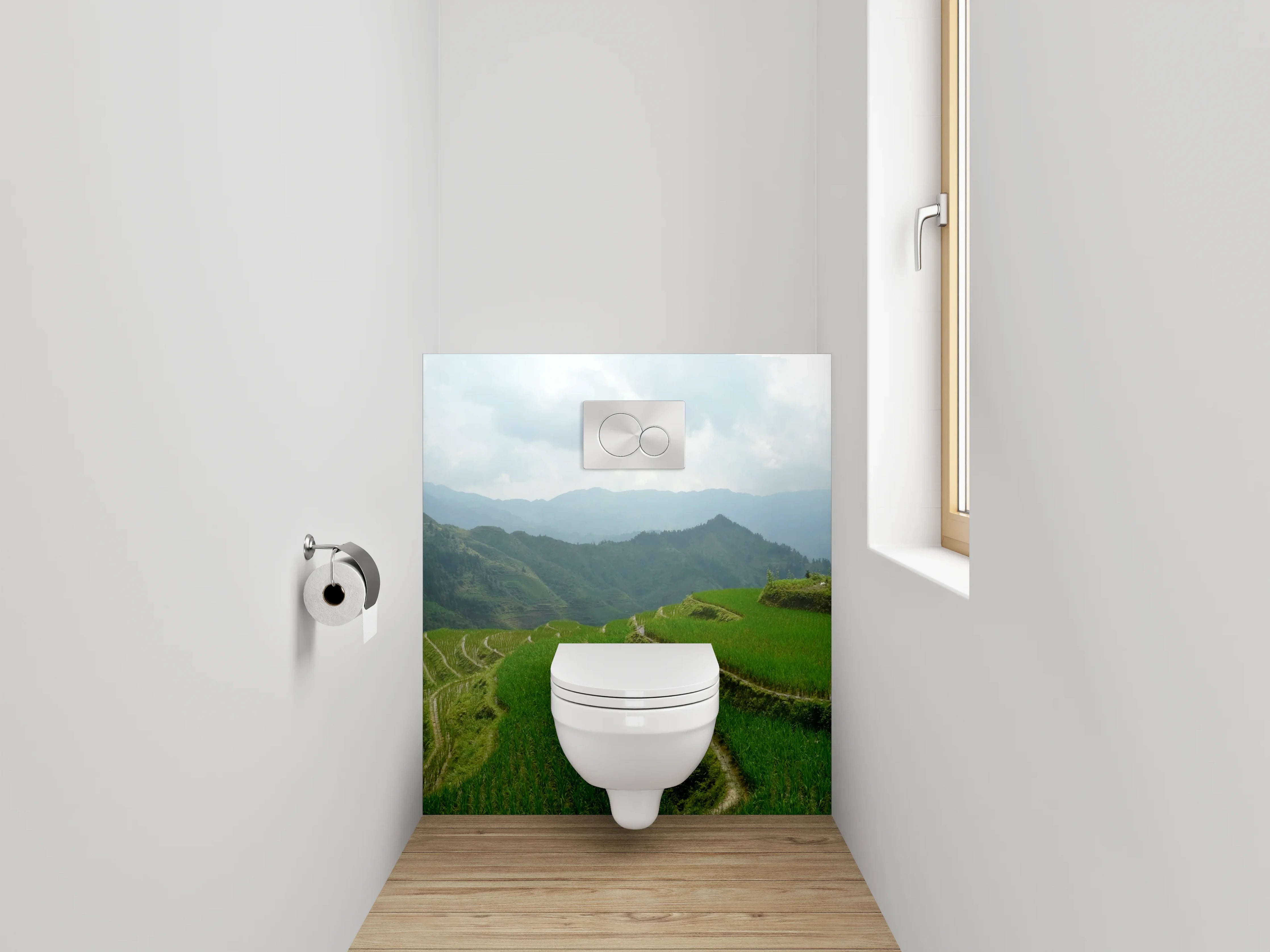 WC-Rückwand - Reisterrassen Panorama Fernost