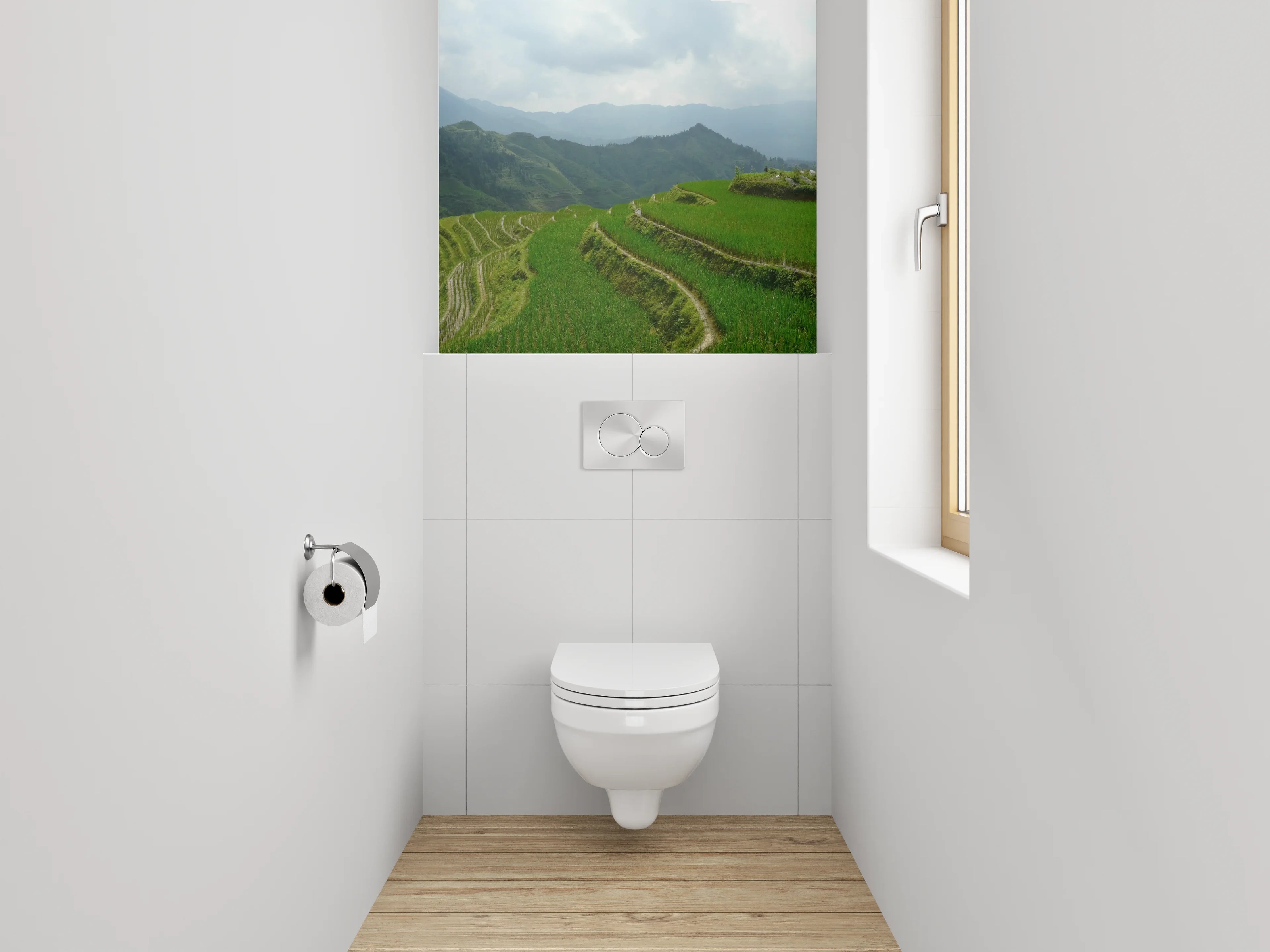 WC-Rückwand - Reisterrassen Panorama Fernost