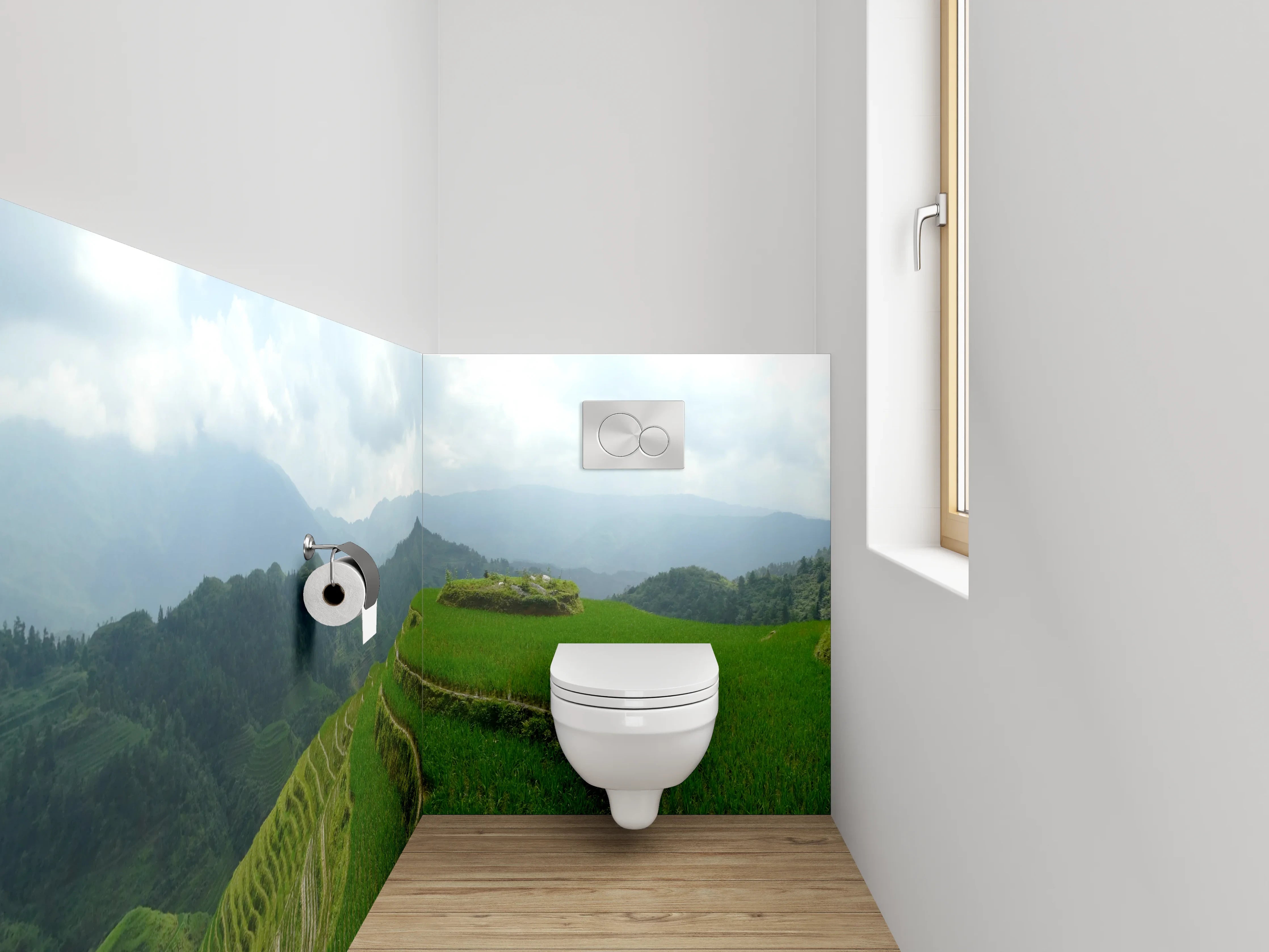 WC-Rückwand - Reisterrassen Panorama Fernost