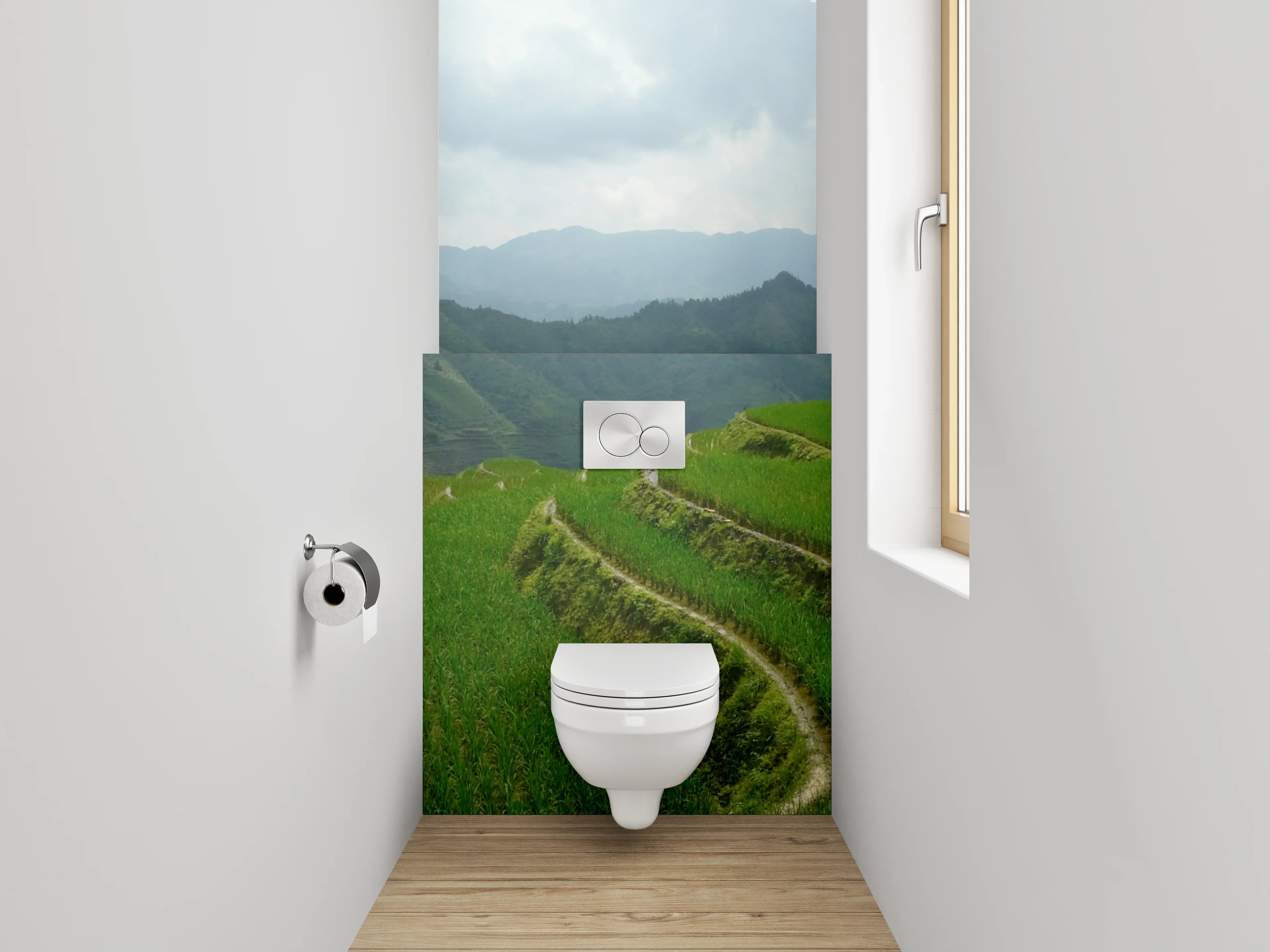 WC-Rückwand - Reisterrassen Panorama Fernost