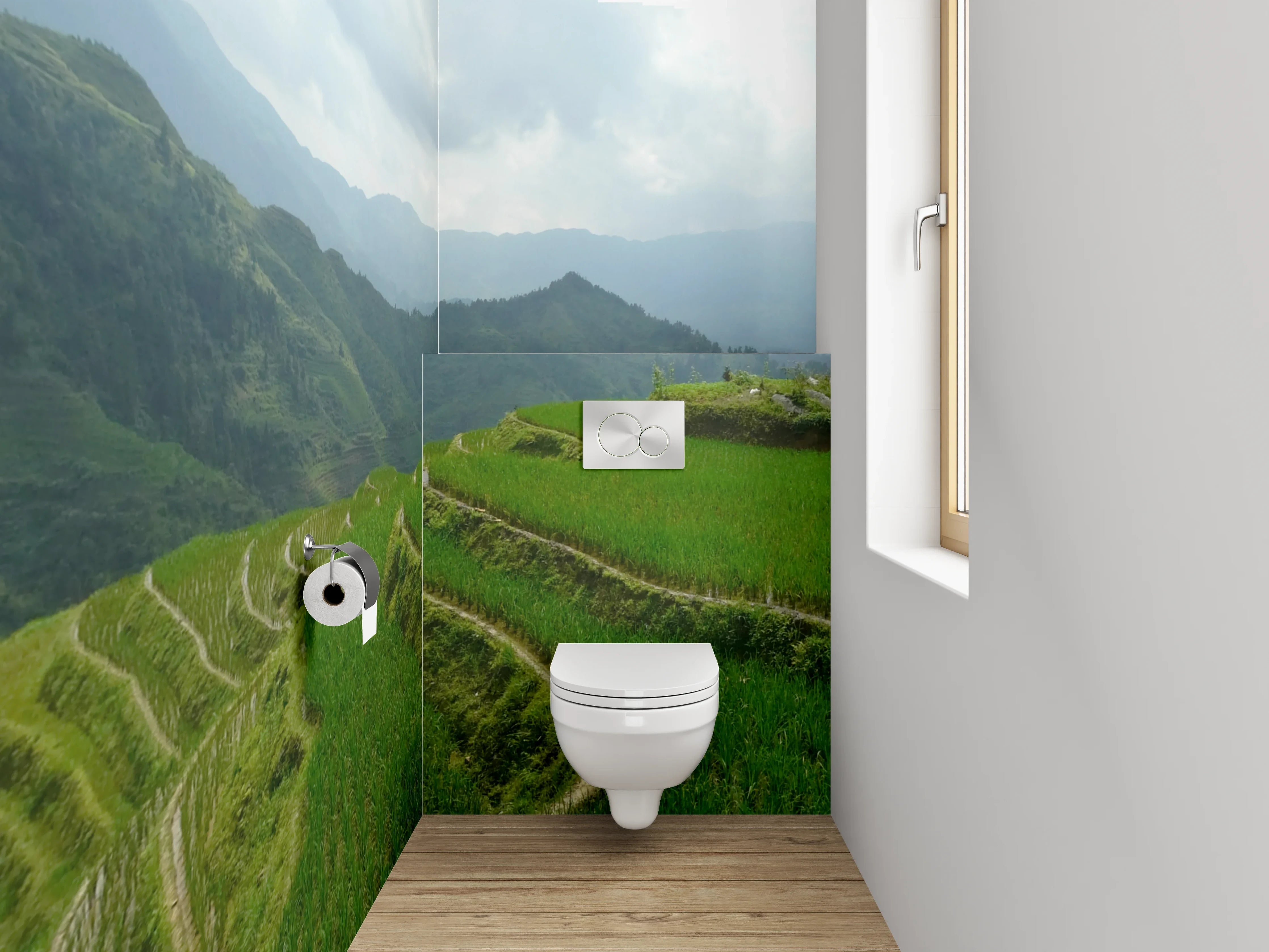 WC-Rückwand - Reisterrassen Panorama Fernost