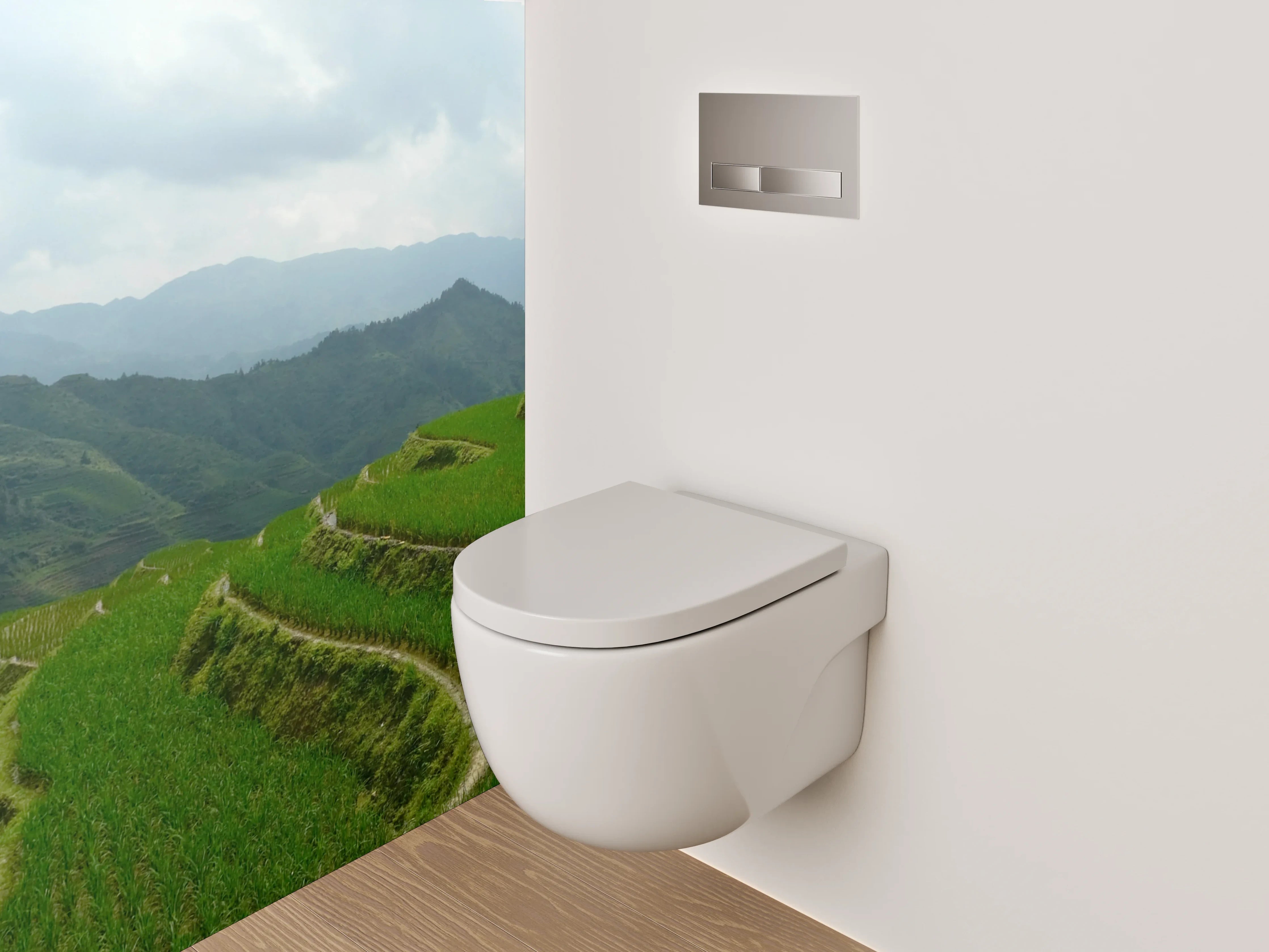 WC-Rückwand - Reisterrassen Panorama Fernost