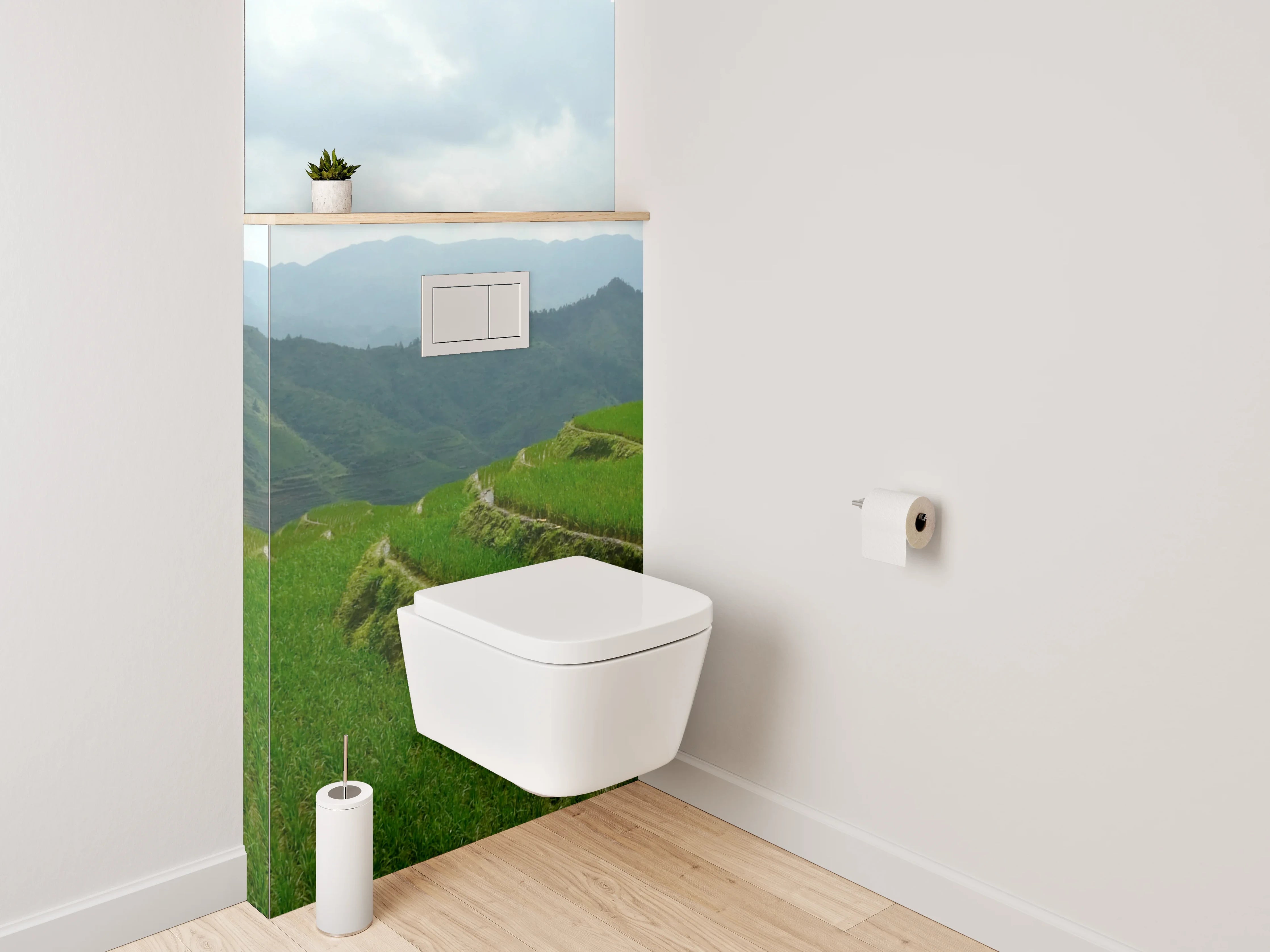 WC-Rückwand - Reisterrassen Panorama Fernost