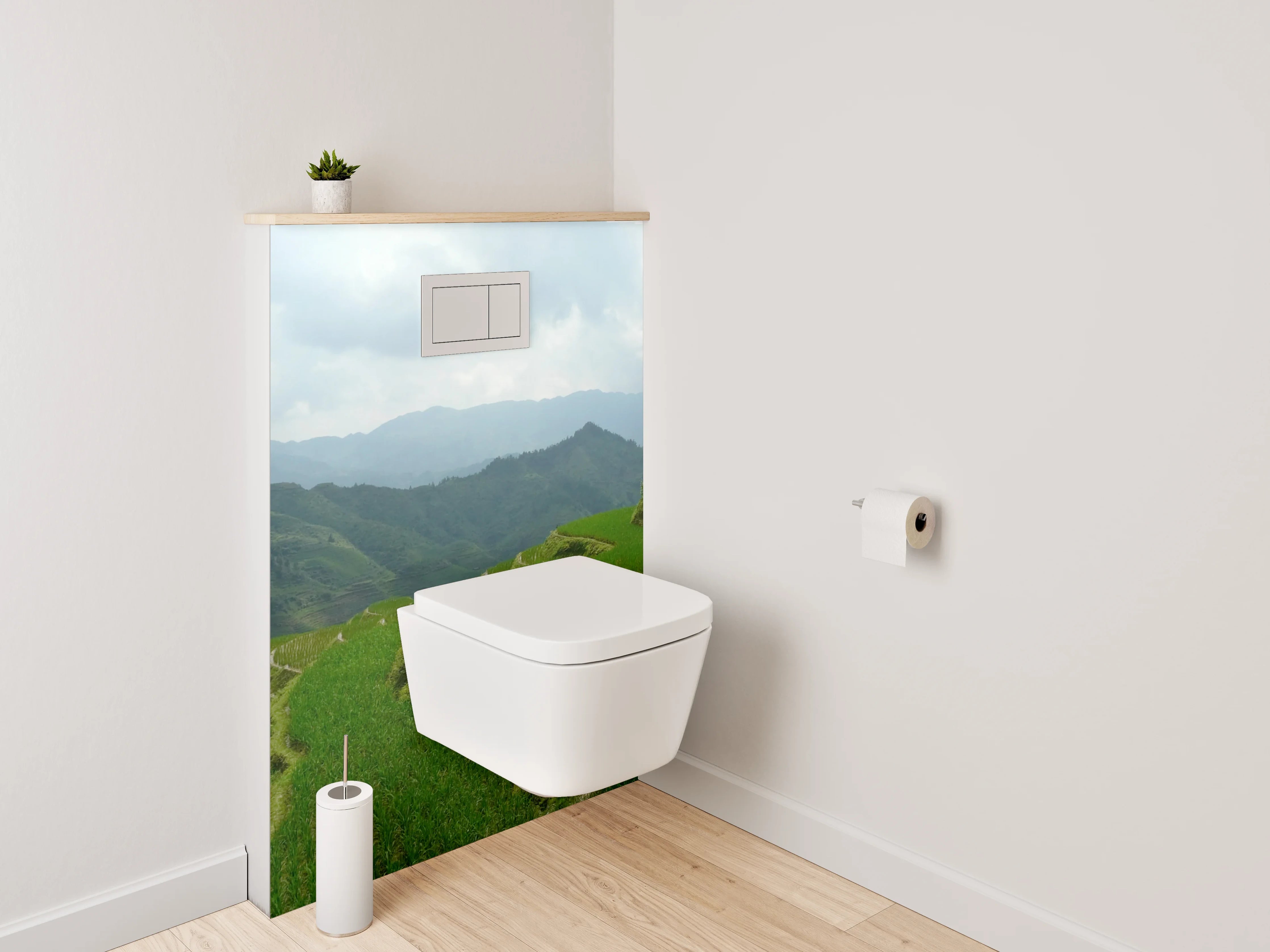 WC-Rückwand - Reisterrassen Panorama Fernost
