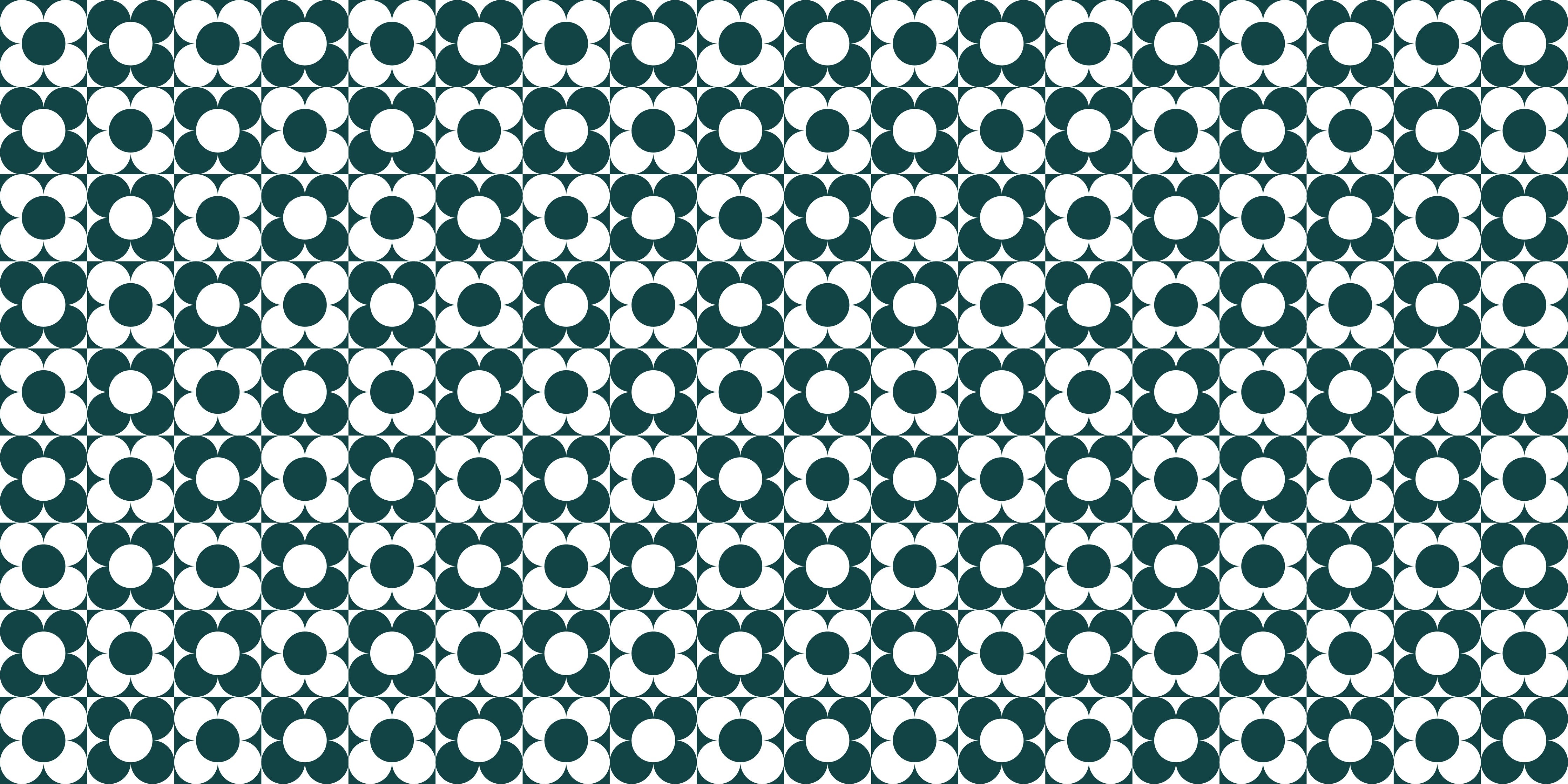 WC-Rückwand-Retro Kreis Muster Grün Weiß
