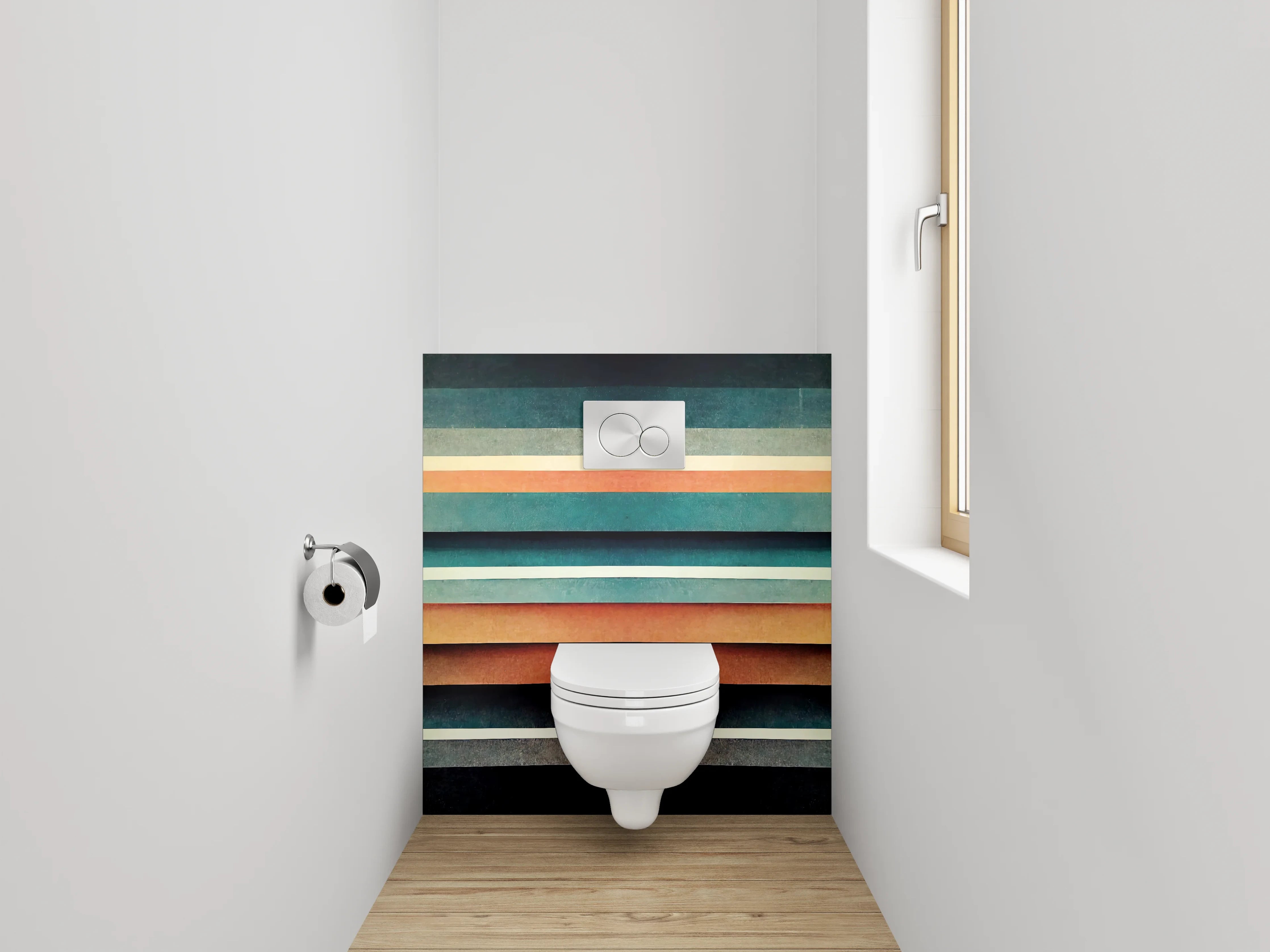 WC-Rückwand - Retro Streifen Grafik Design