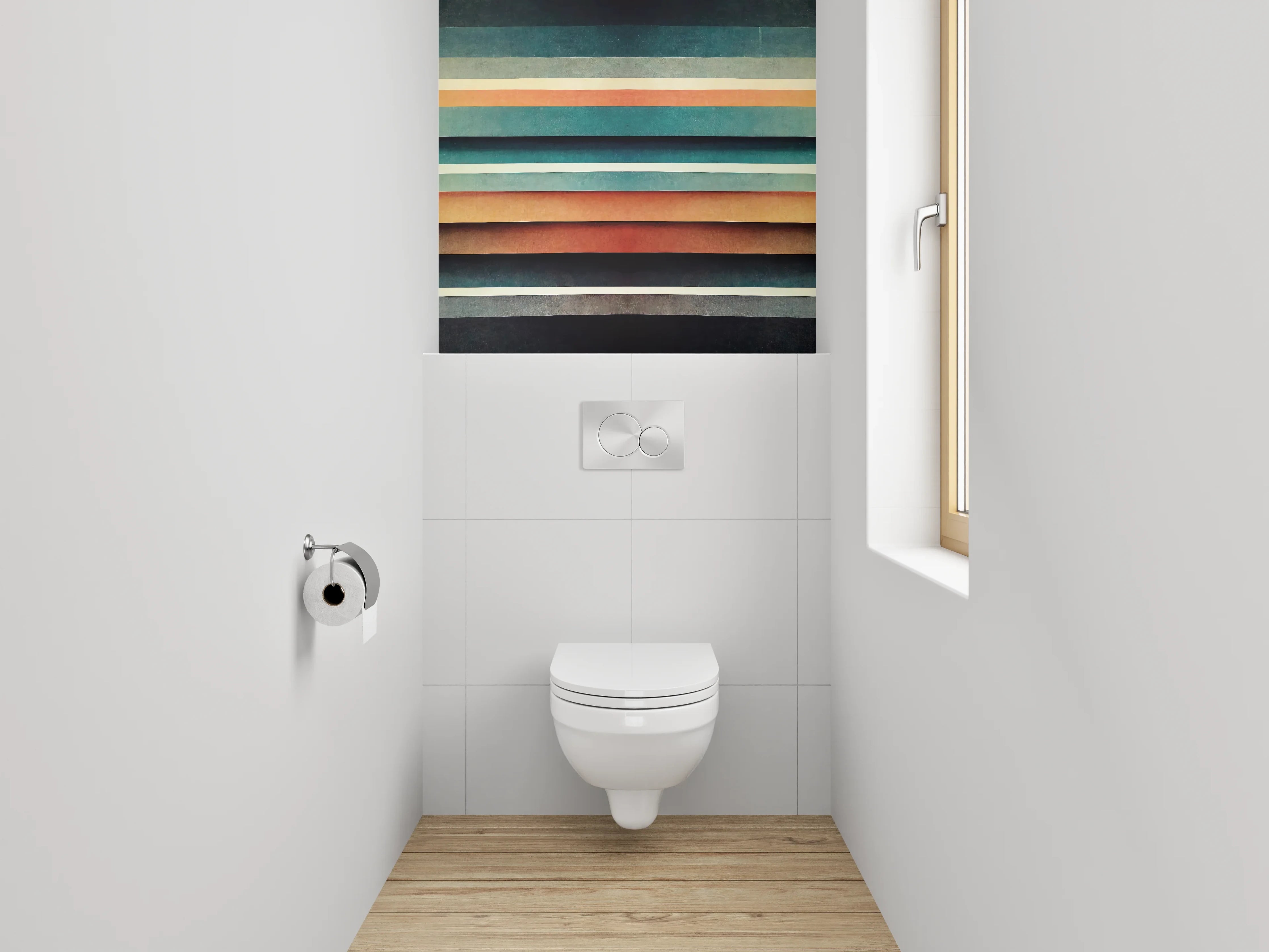 WC-Rückwand - Retro Streifen Grafik Design