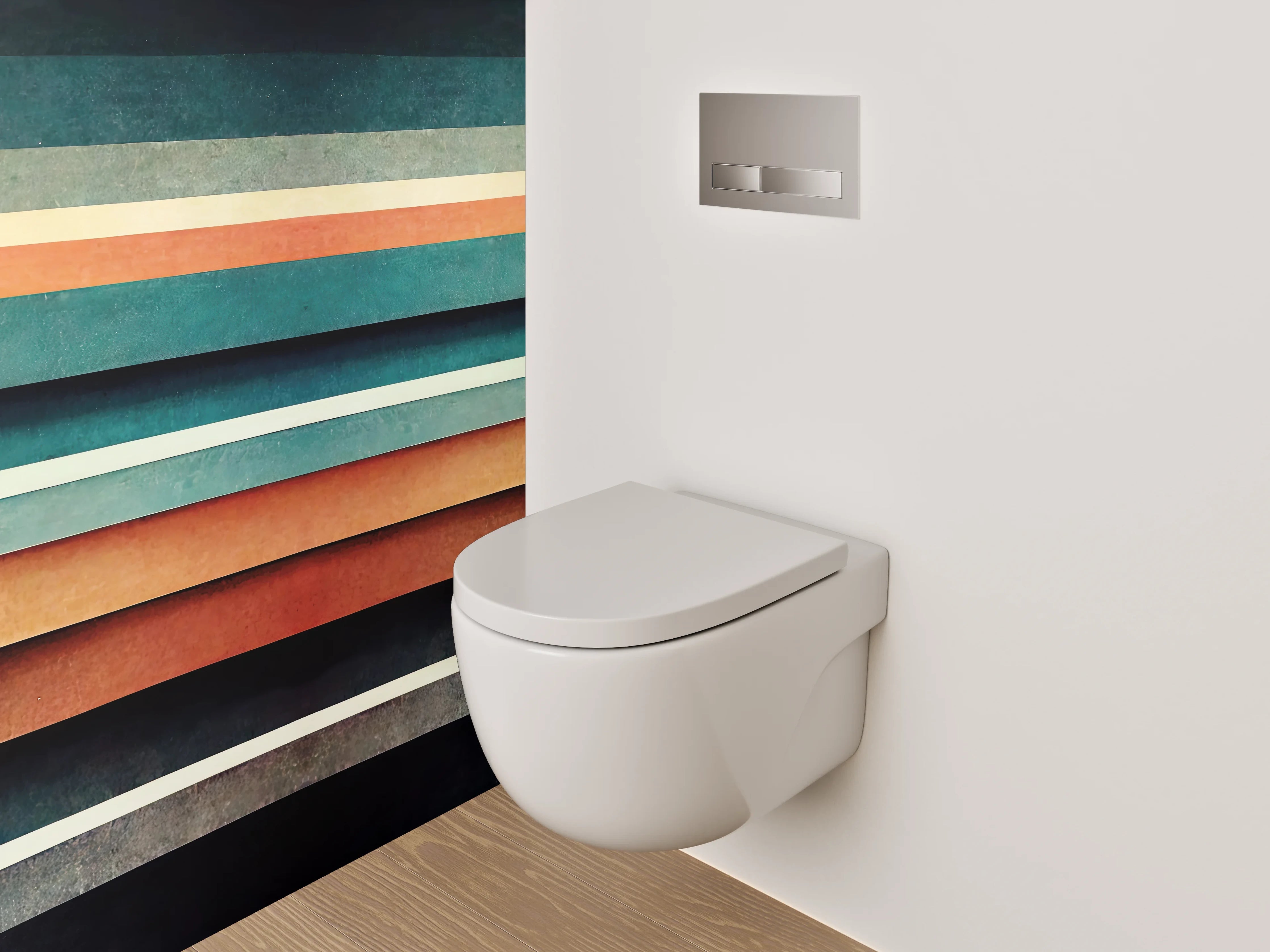 WC-Rückwand - Retro Streifen Grafik Design