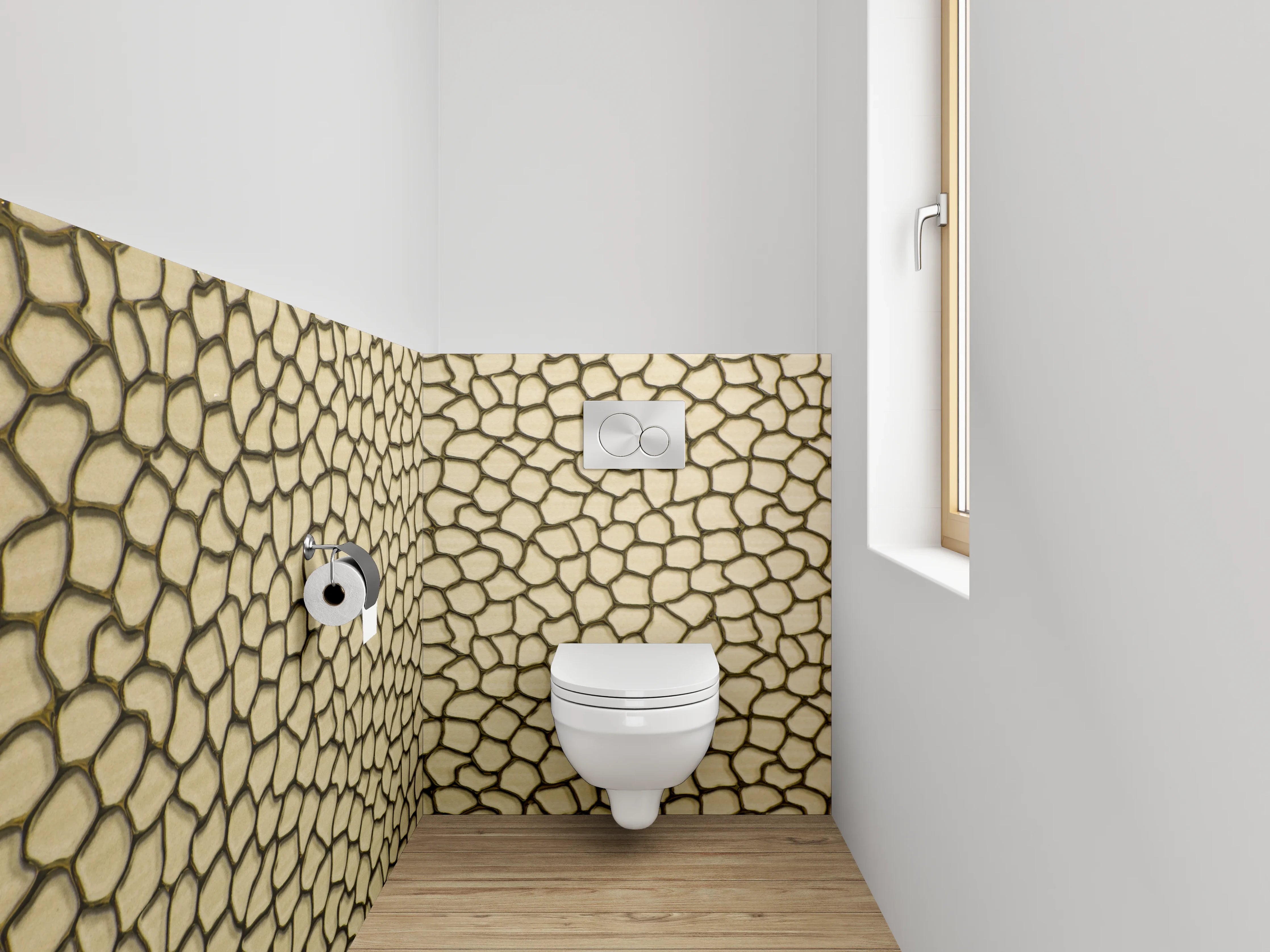 WC-Rückwand - Rissmuster Struktur Beige Braun