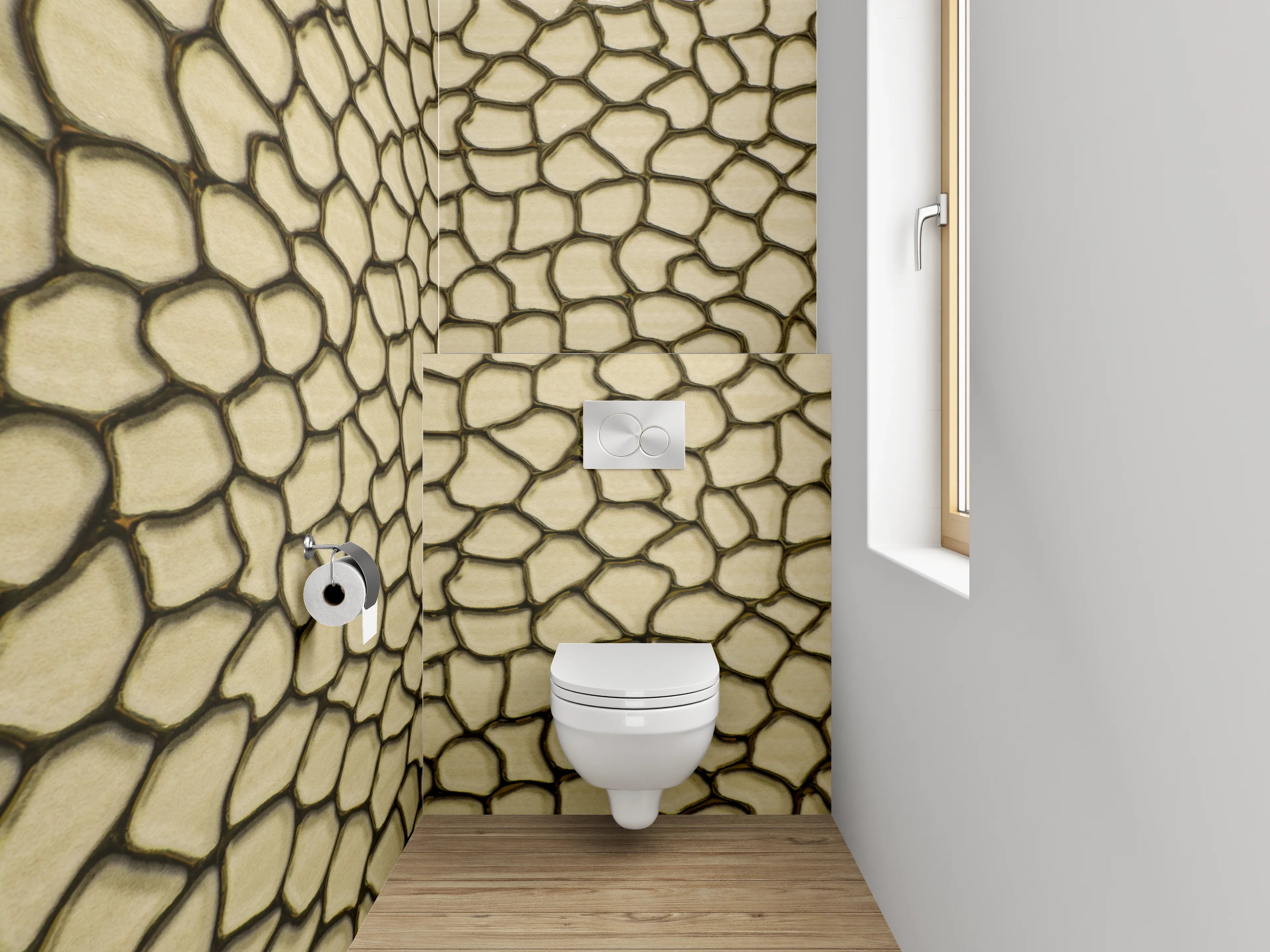 WC-Rückwand - Rissmuster Struktur Beige Braun