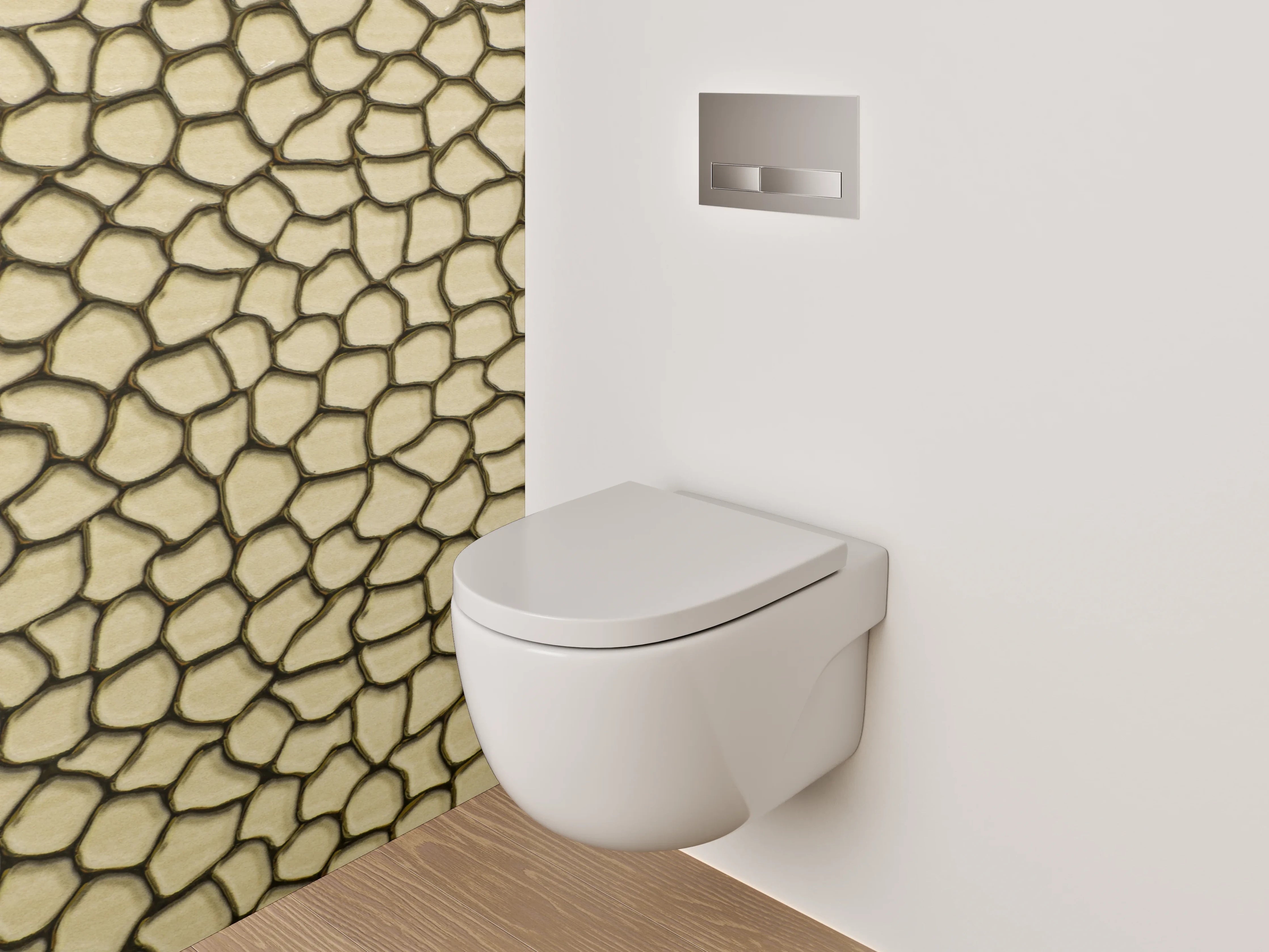 WC-Rückwand - Rissmuster Struktur Beige Braun
