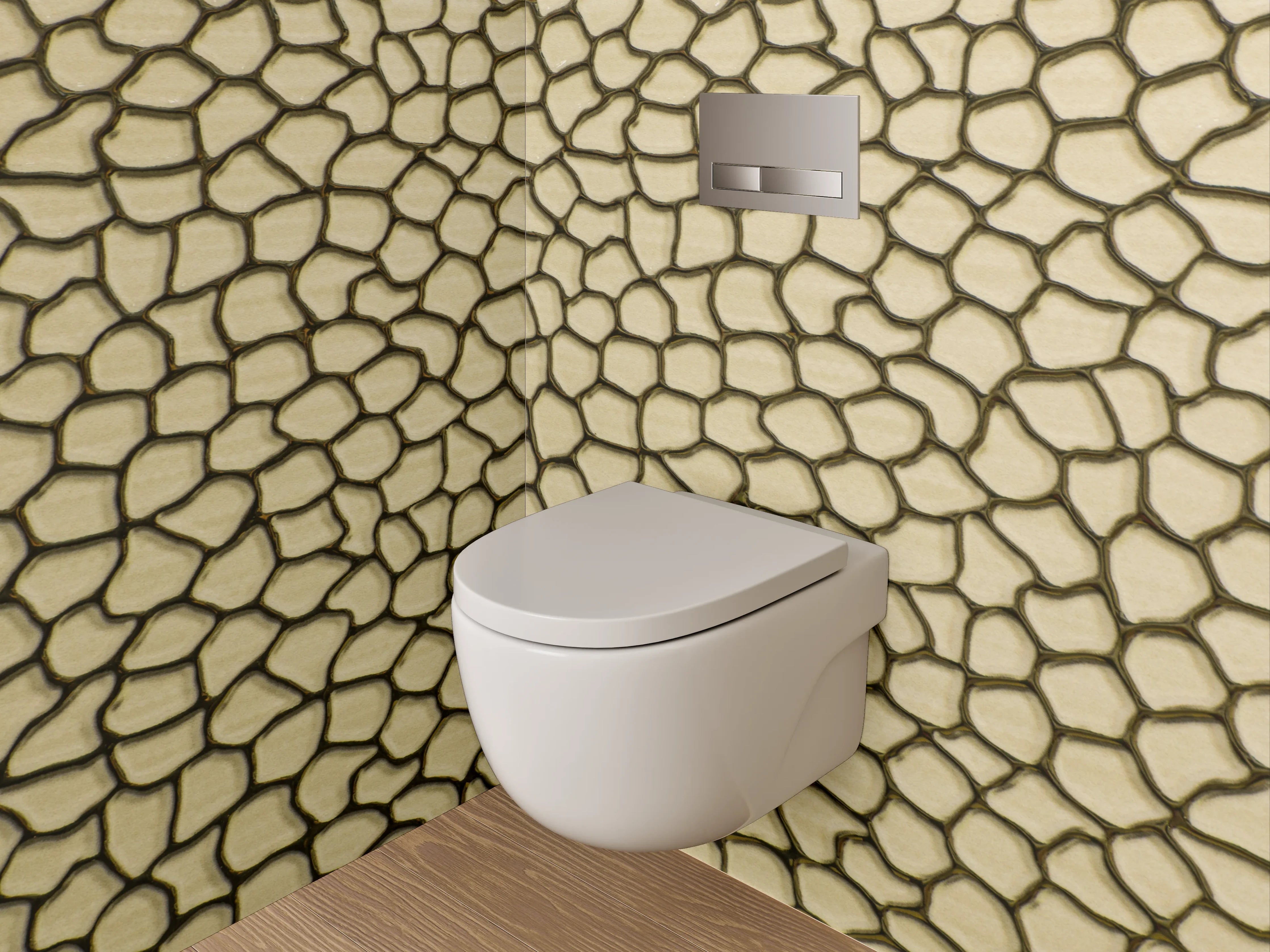 WC-Rückwand - Rissmuster Struktur Beige Braun