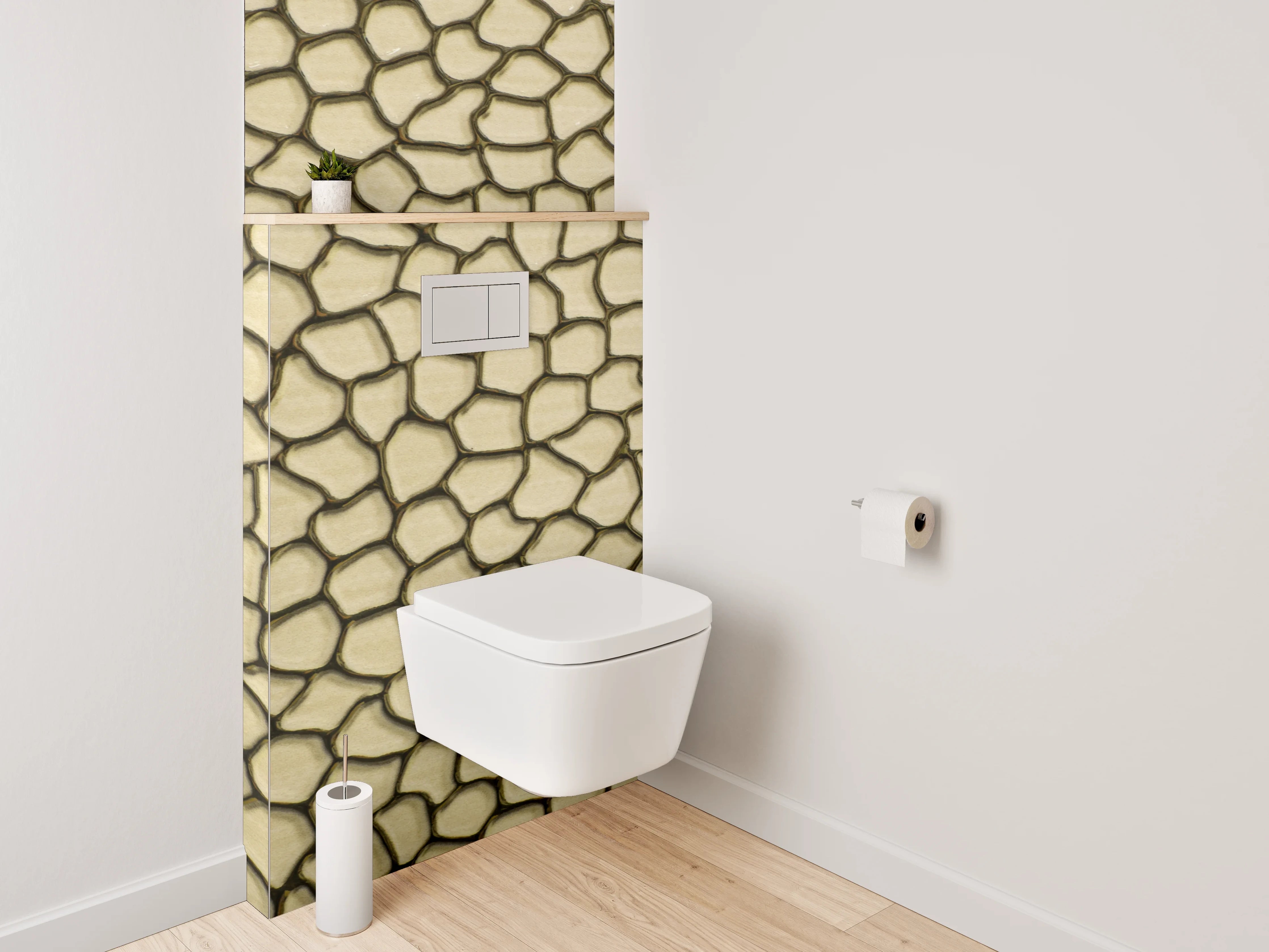 WC-Rückwand - Rissmuster Struktur Beige Braun