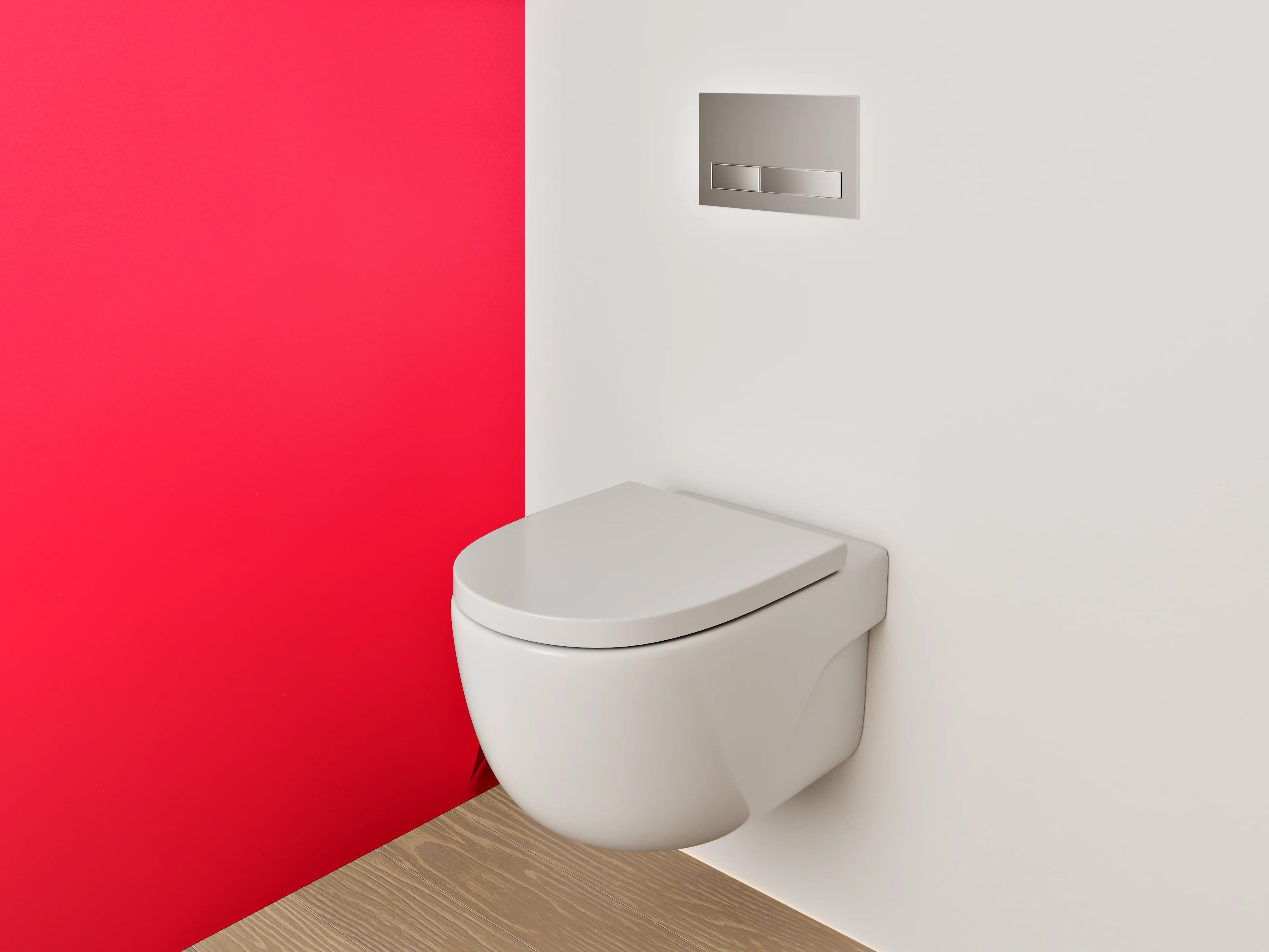 WC-Rückwand - Romantische Rosenblätter auf Rot