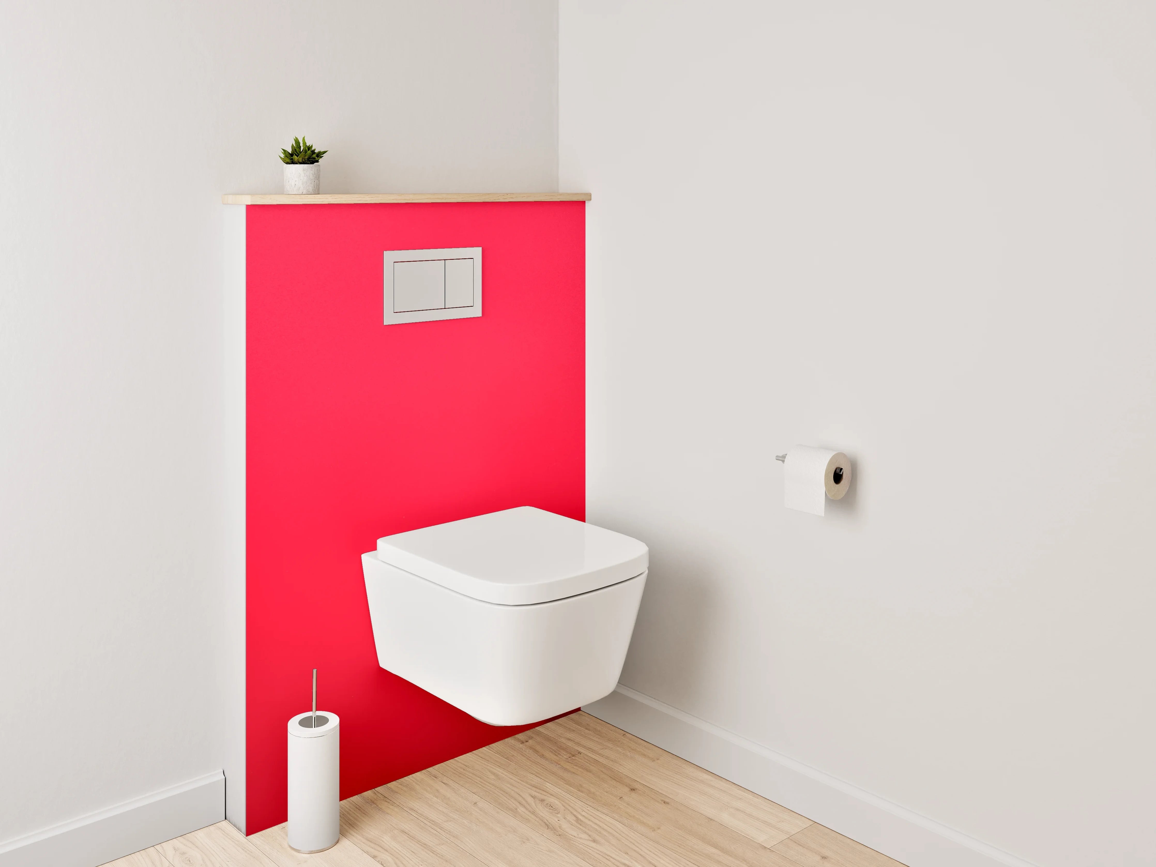 WC-Rückwand - Romantische Rosenblätter auf Rot