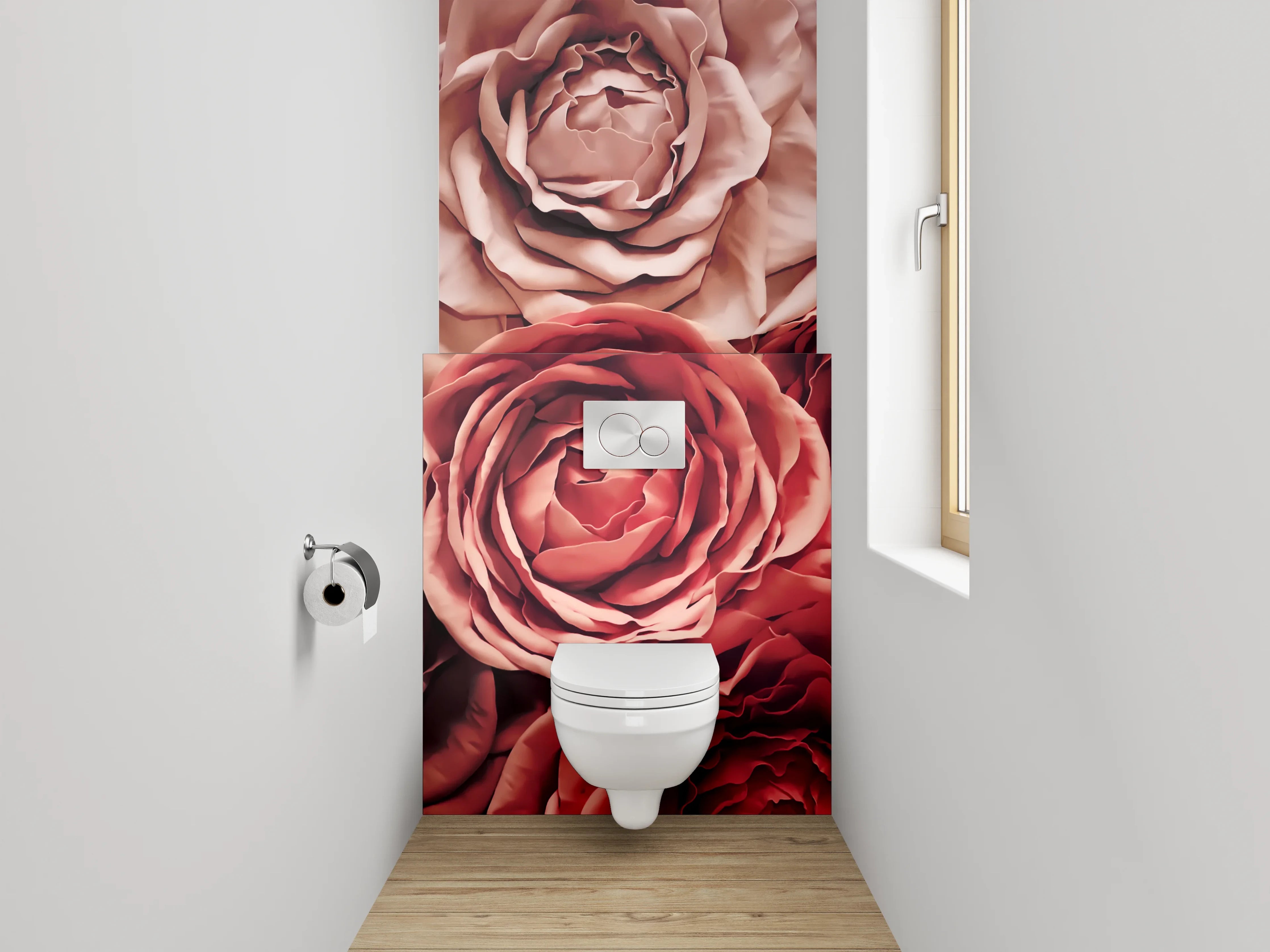 WC-Rückwand - Romantische Rosenpracht – Blumenmotiv