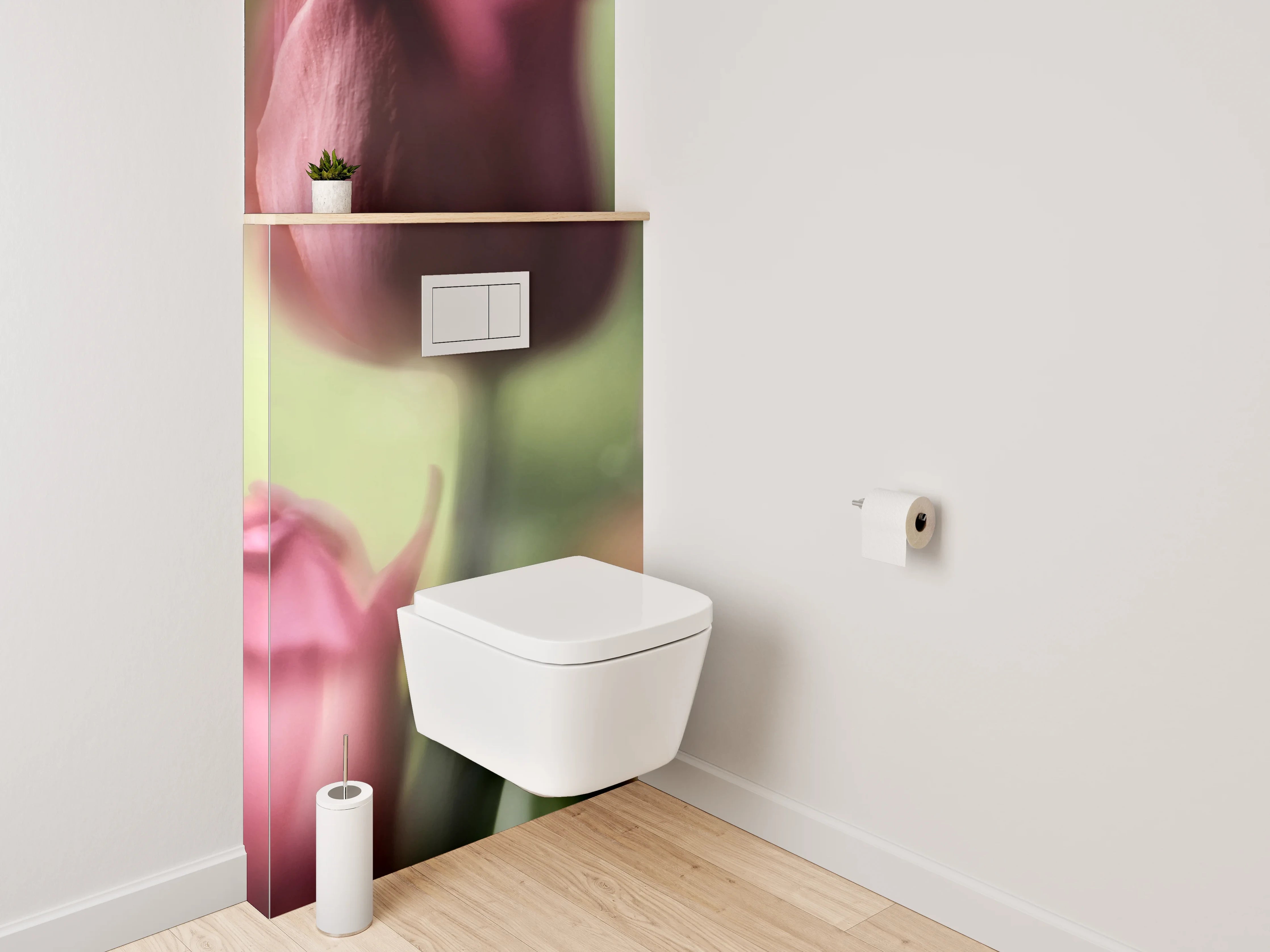 WC-Rückwand - Romantische Tulpenblüten – Fotomotiv