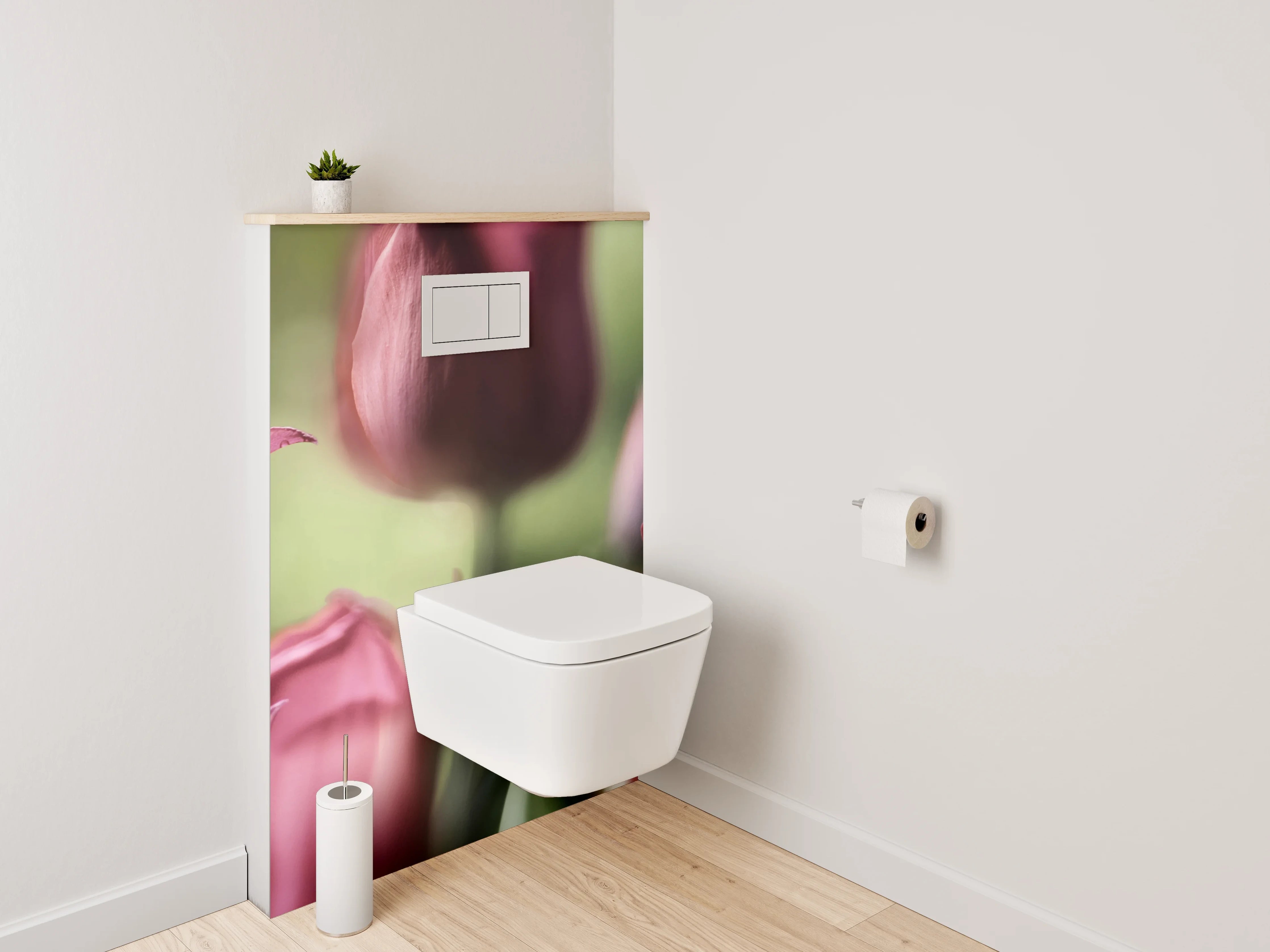 WC-Rückwand - Romantische Tulpenblüten – Fotomotiv