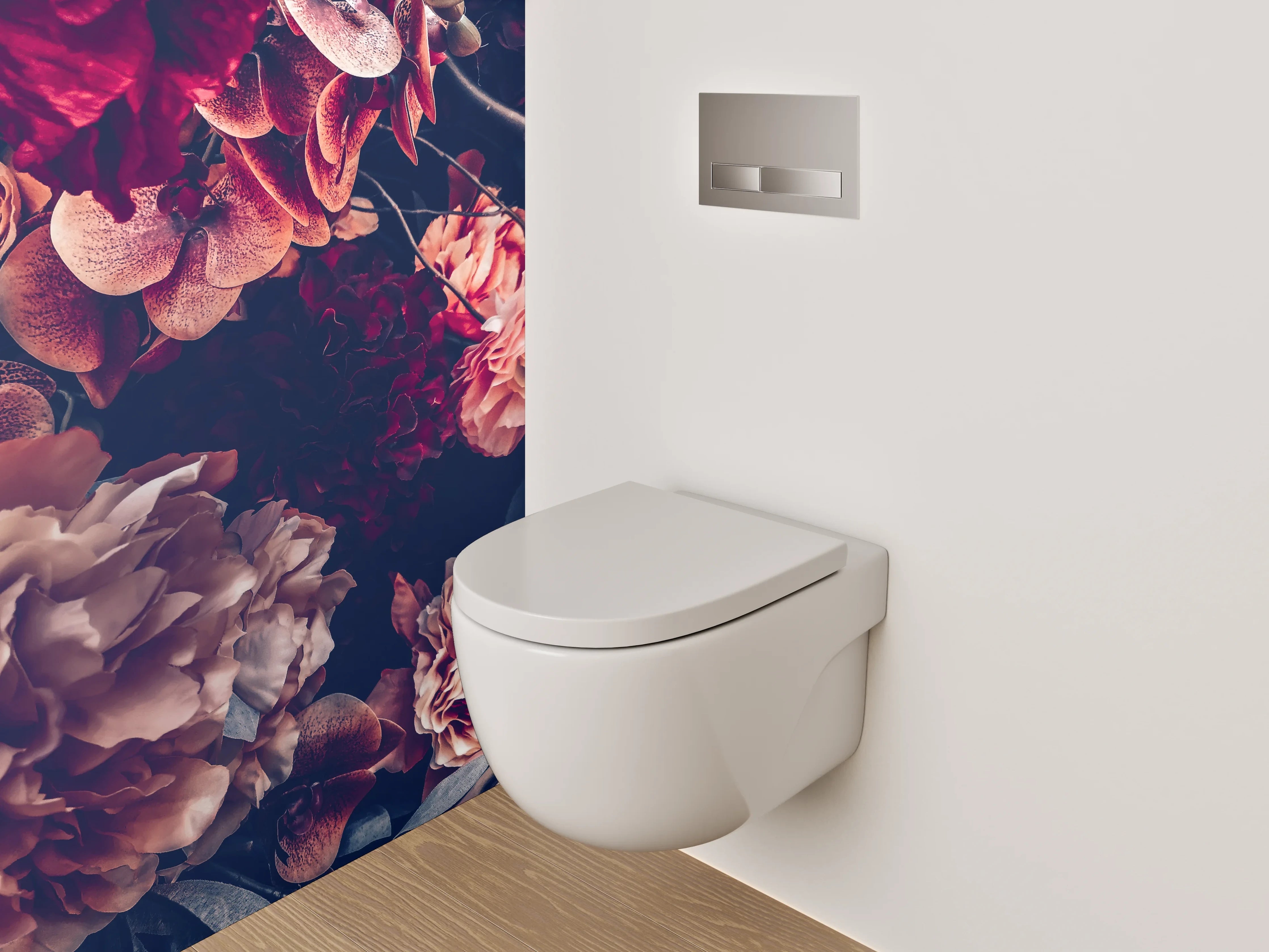 WC-Rückwand - Romantische Vintage-Blumenpracht Poster